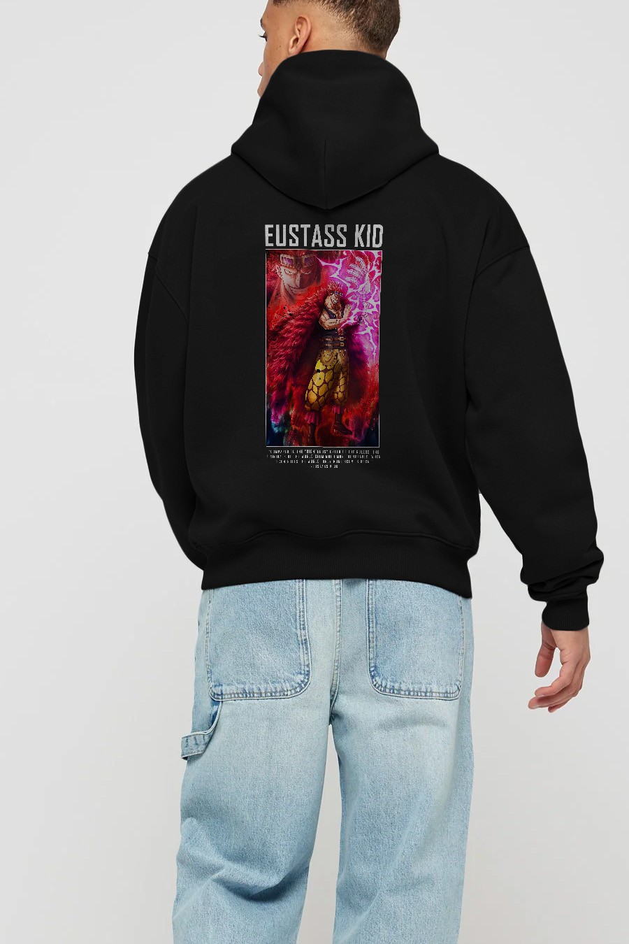 Eustass Kid Anime Arka Baskılı Hoodie Oversize Kapüşonlu Sweatshirt Erkek Kadın Unisex