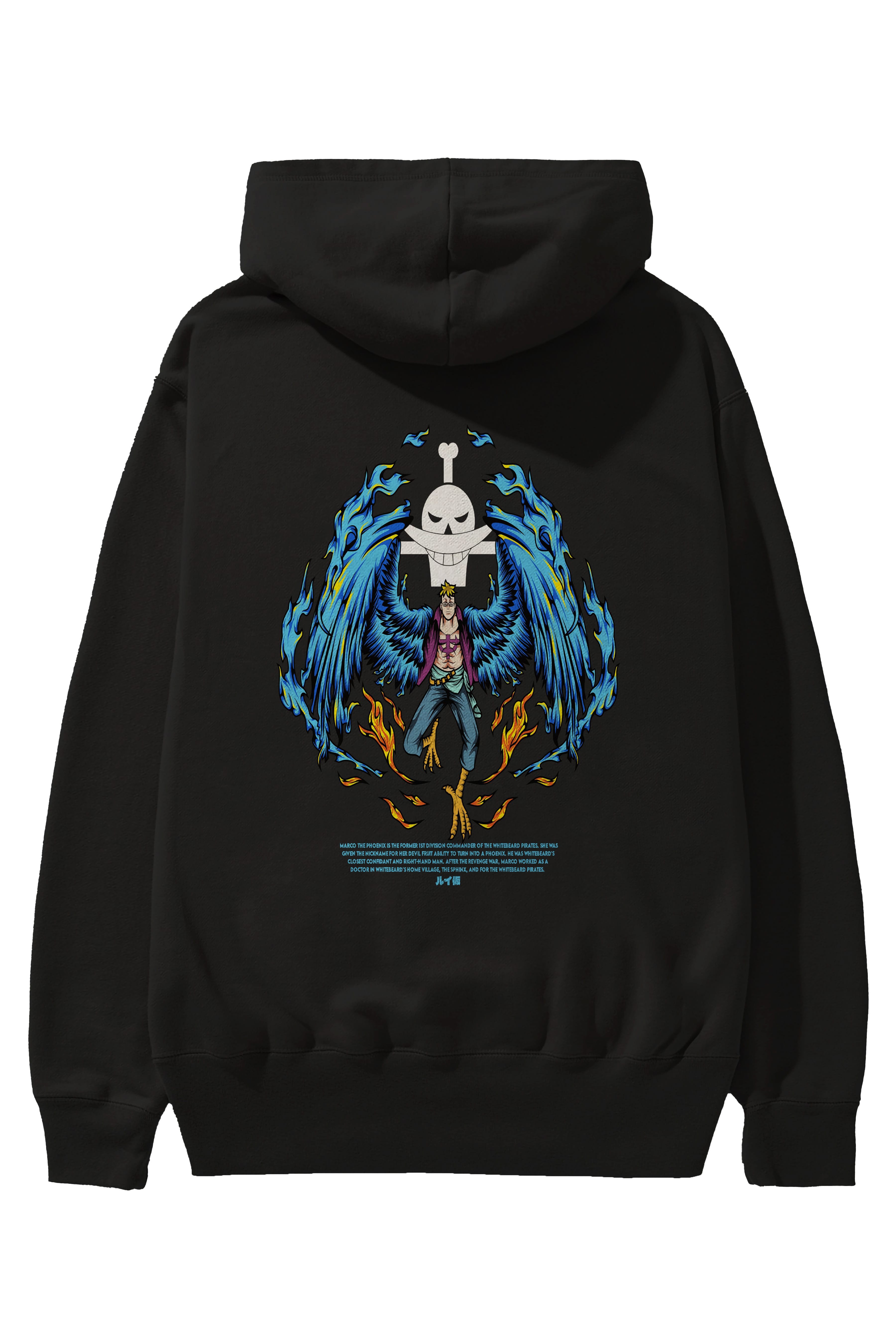Marco Anime Arka Baskılı Hoodie Oversize Kapüşonlu Sweatshirt Erkek Kadın Unisex