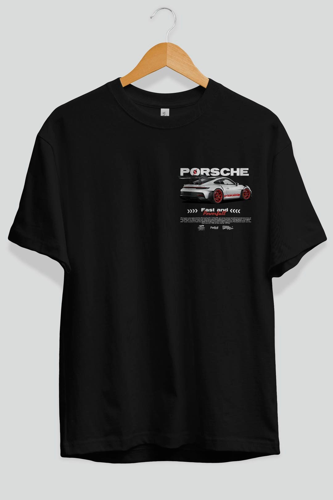 PORSCHE 911 2024 Ön Sol Baskılı Oversize t-shirt Erkek Kadın Unisex %100 Pamuk Bisiklet Yaka tişort