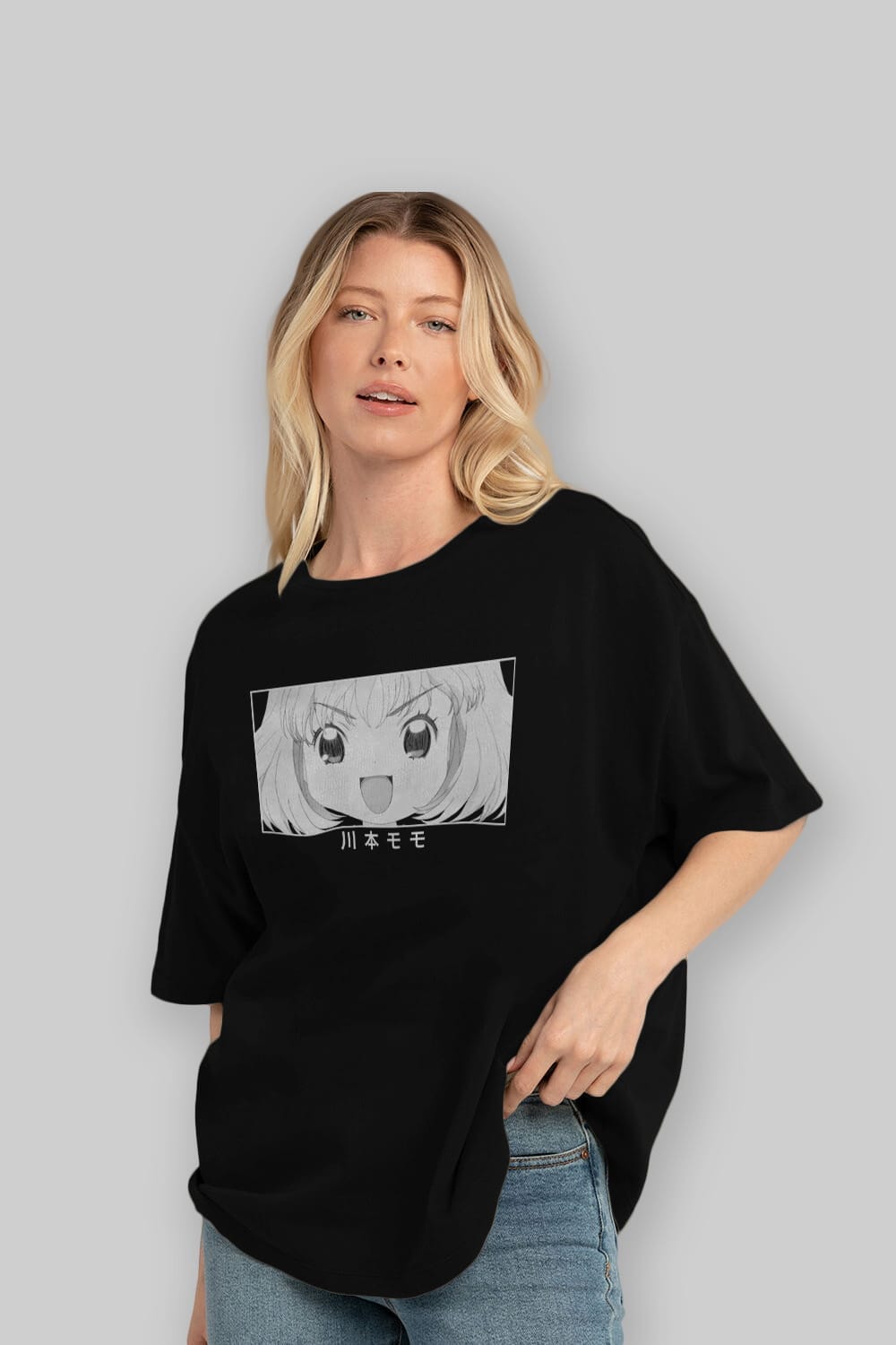 Momo Kawamoto 1 Anime Ön Baskılı Oversize t-shirt %100 pamuk Erkek Kadın Unisex