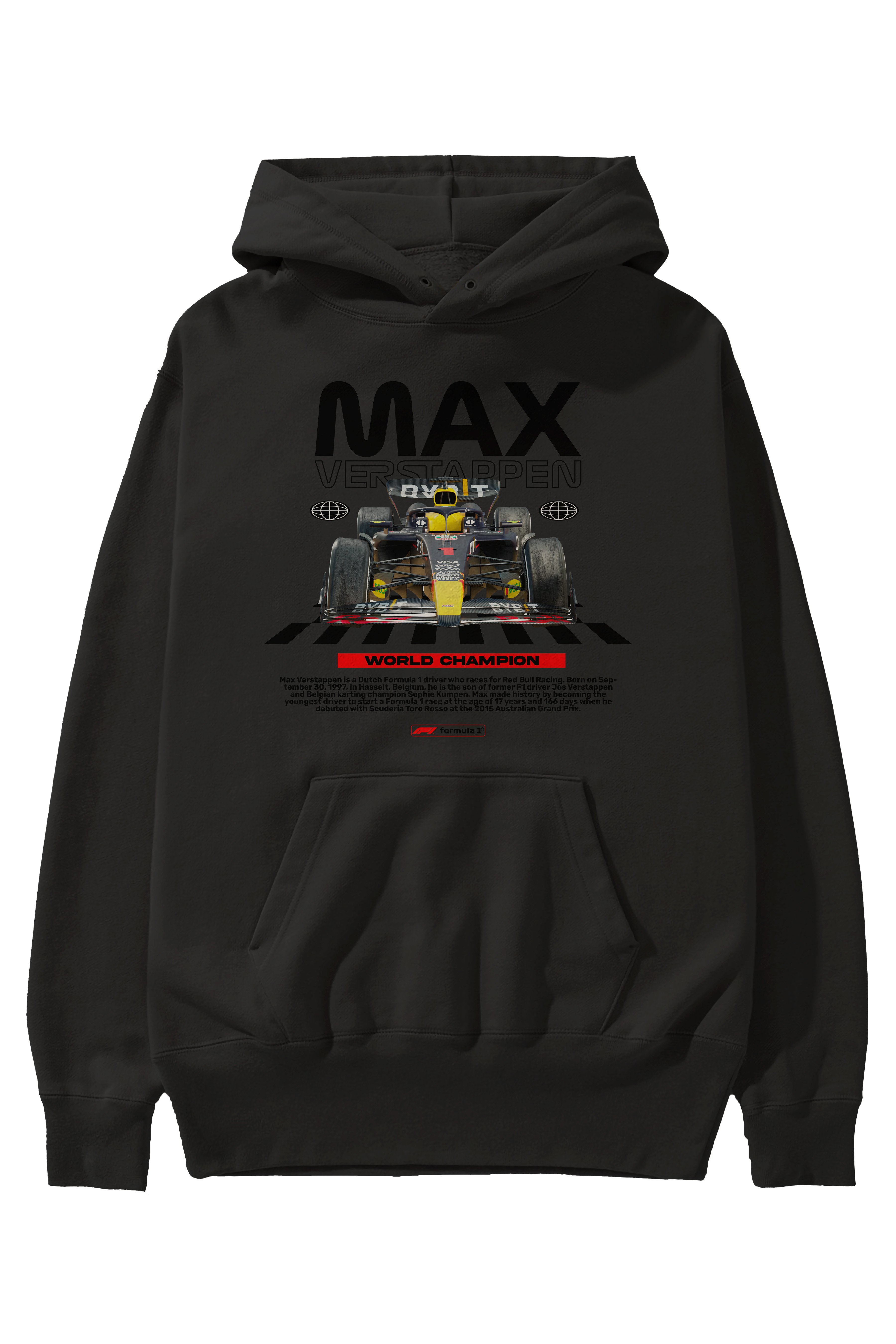 Max Verstappen Ön Baskılı Hoodie Oversize Kapüşonlu Sweatshirt Erkek Kadın Unisex