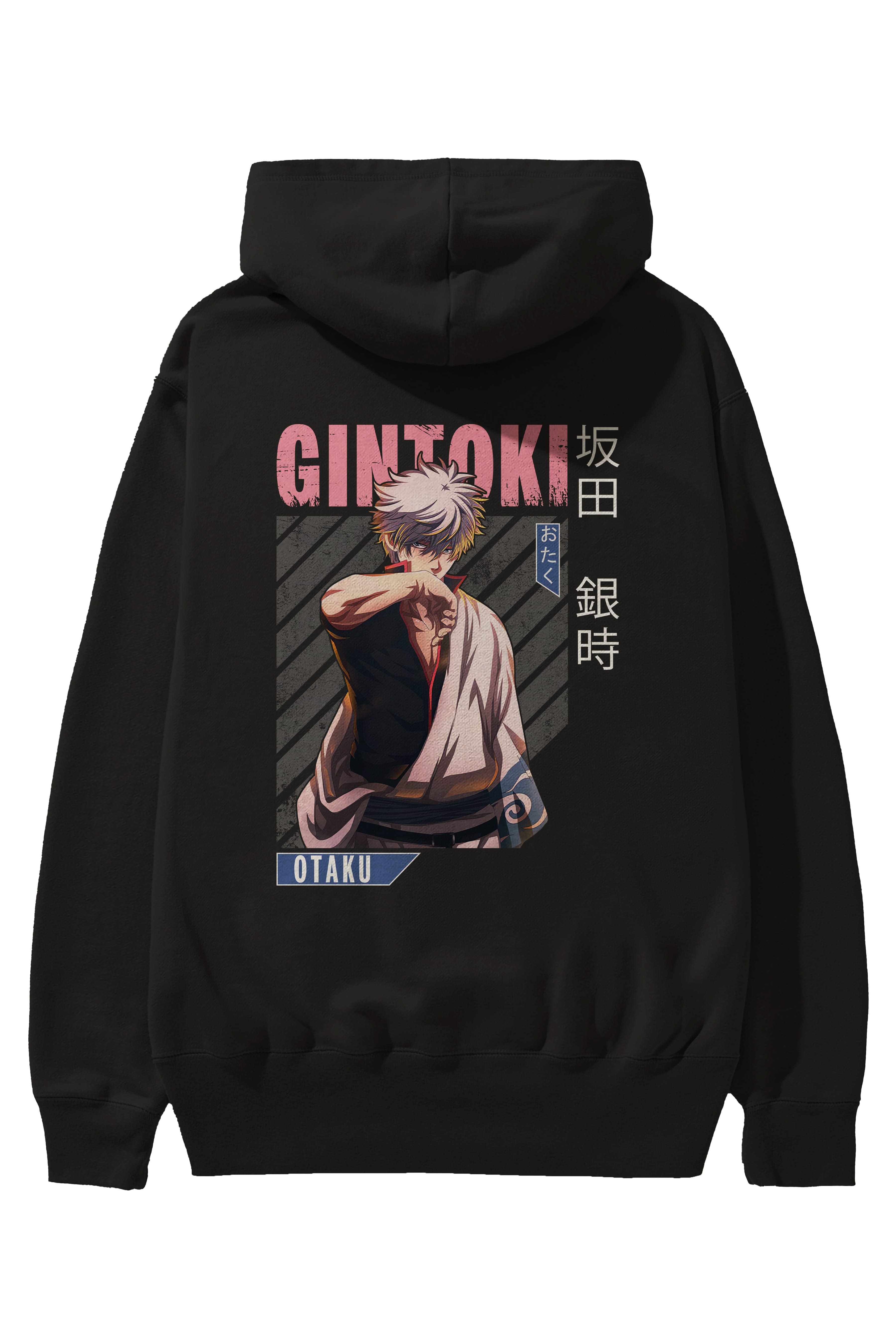 Gintoki Sakata Anime Arka Baskılı Hoodie Oversize Kapüşonlu Sweatshirt Erkek Kadın Unisex