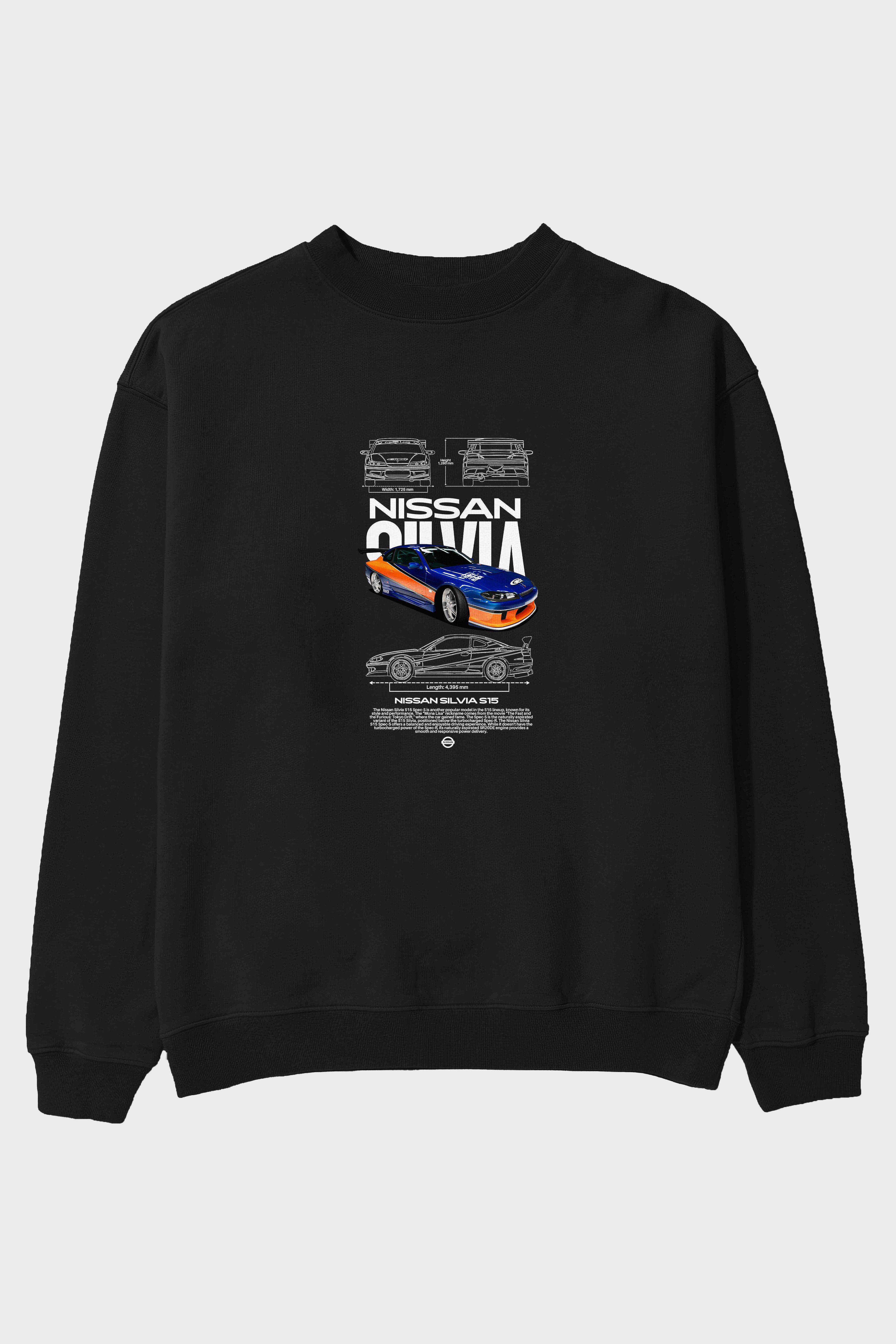 nissan silvia 3 Ön Baskılı Anime Oversize Sweatshirt Erkek Kadın Unisex