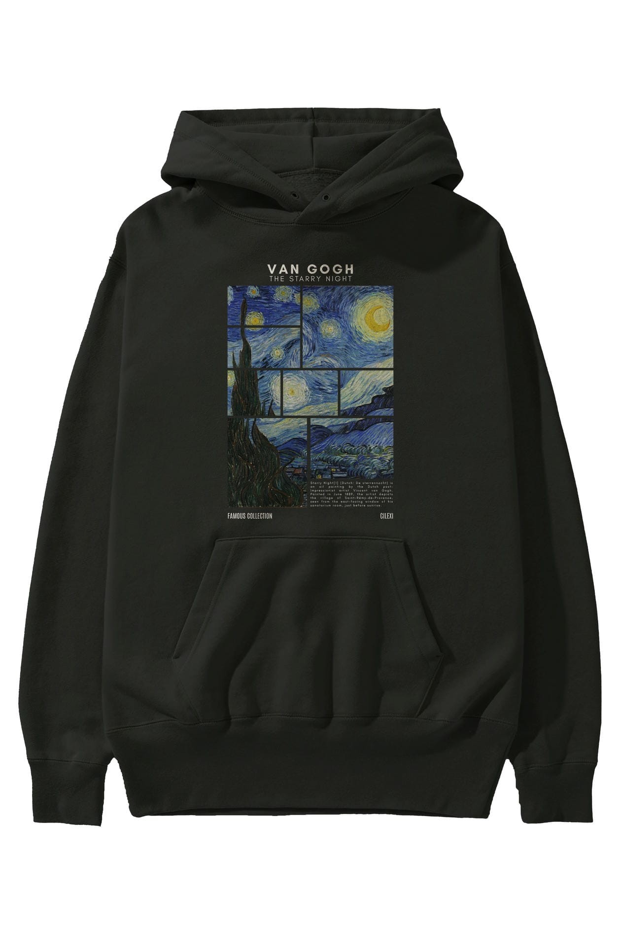 Van Gogh The Starry Night ön Baskılı Hoodie Oversize Kapüşonlu Sweatshirt Erkek Kadın