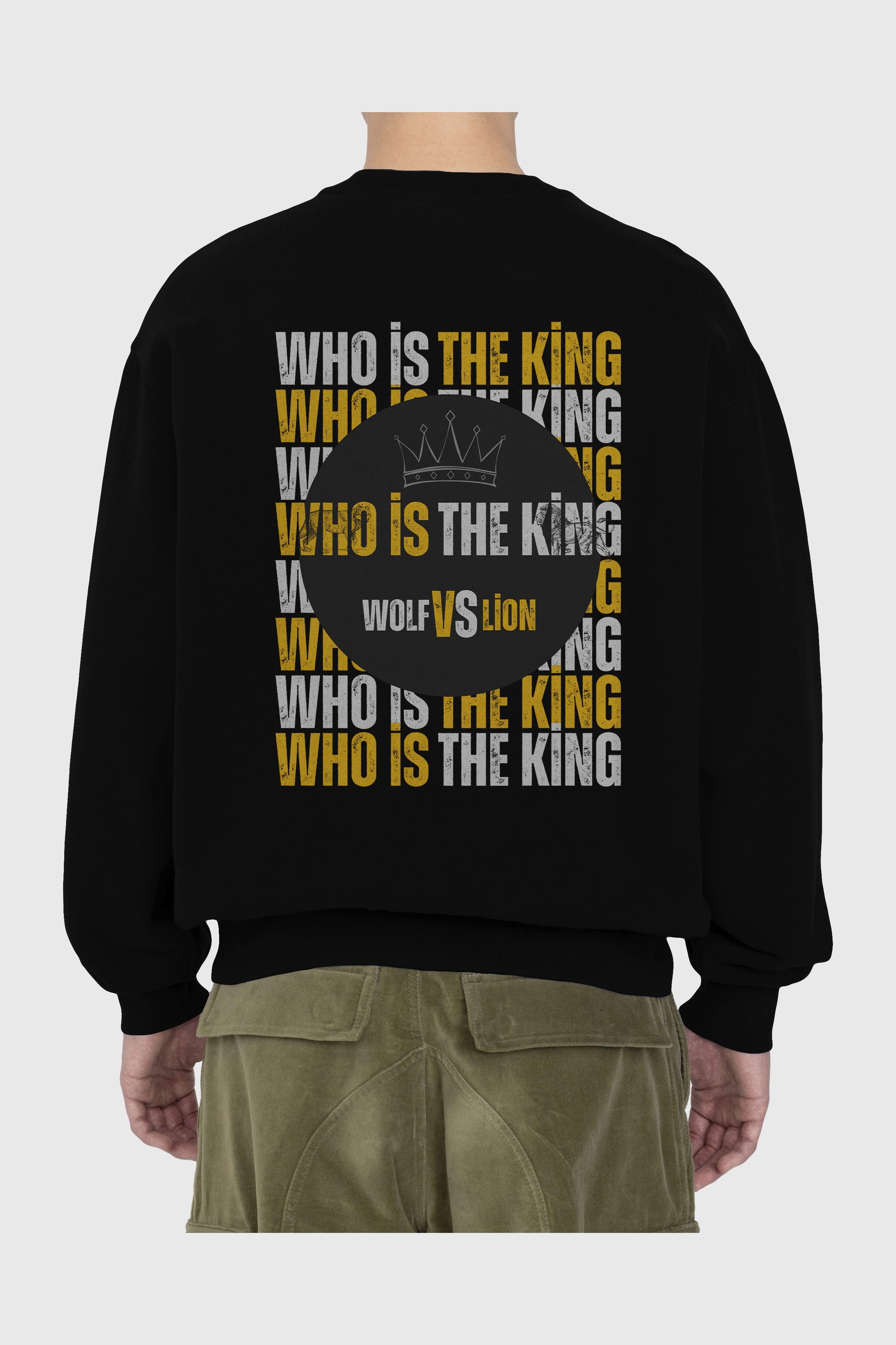 Who Is The King Yazılı Arka Baskılı Oversize Sweatshirt Erkek Kadın Unisex