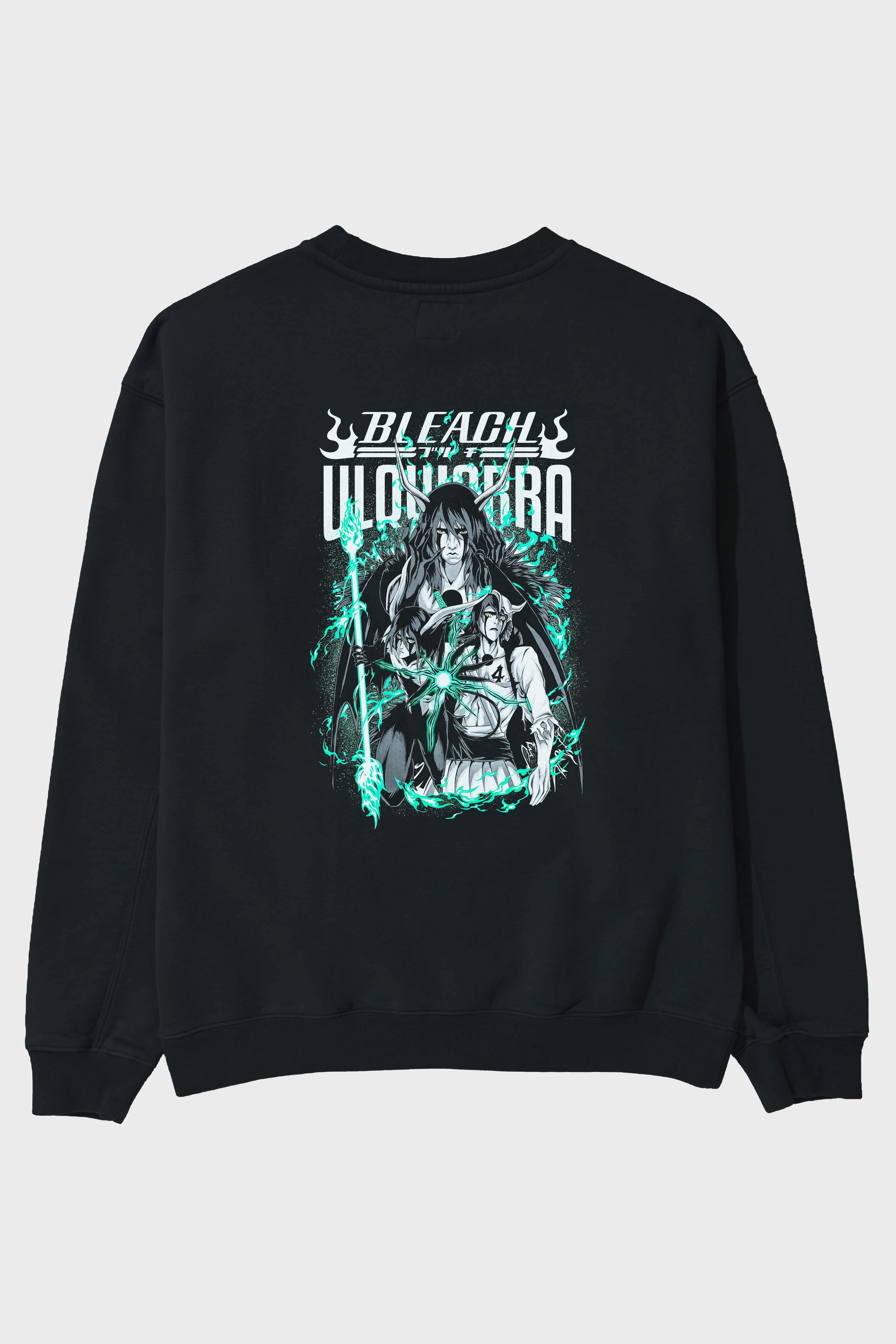 BLEACH(ULQUIARRA) Anime Arka Baskılı Oversize Sweatshirt Erkek Kadın Unisex