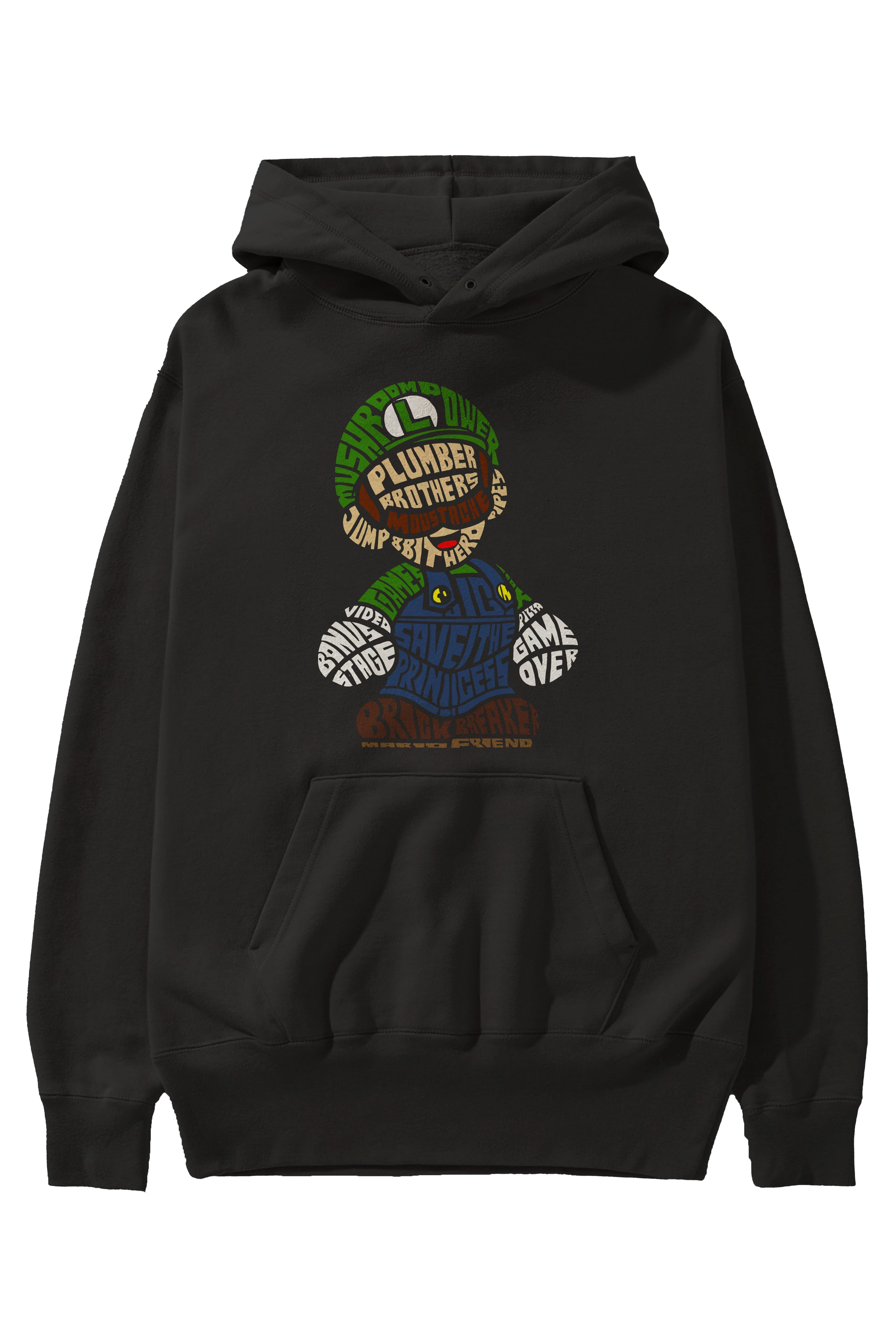 Plumber Brothers Ön Baskılı Hoodie Oversize Kapüşonlu Sweatshirt Erkek Kadın Unisex