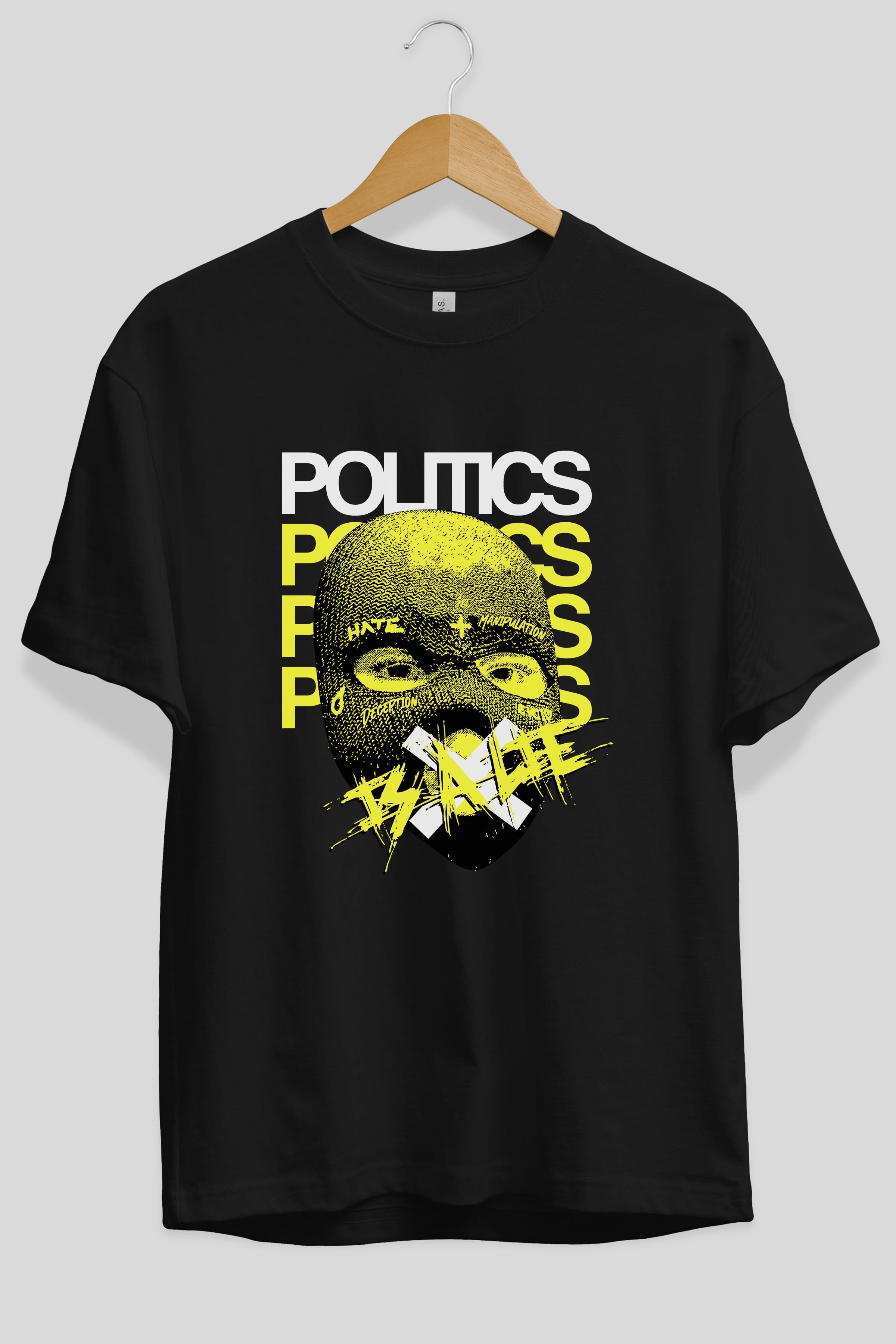 Politics is a Lie Ön Baskılı Oversize t-shirt Erkek Kadın Unisex