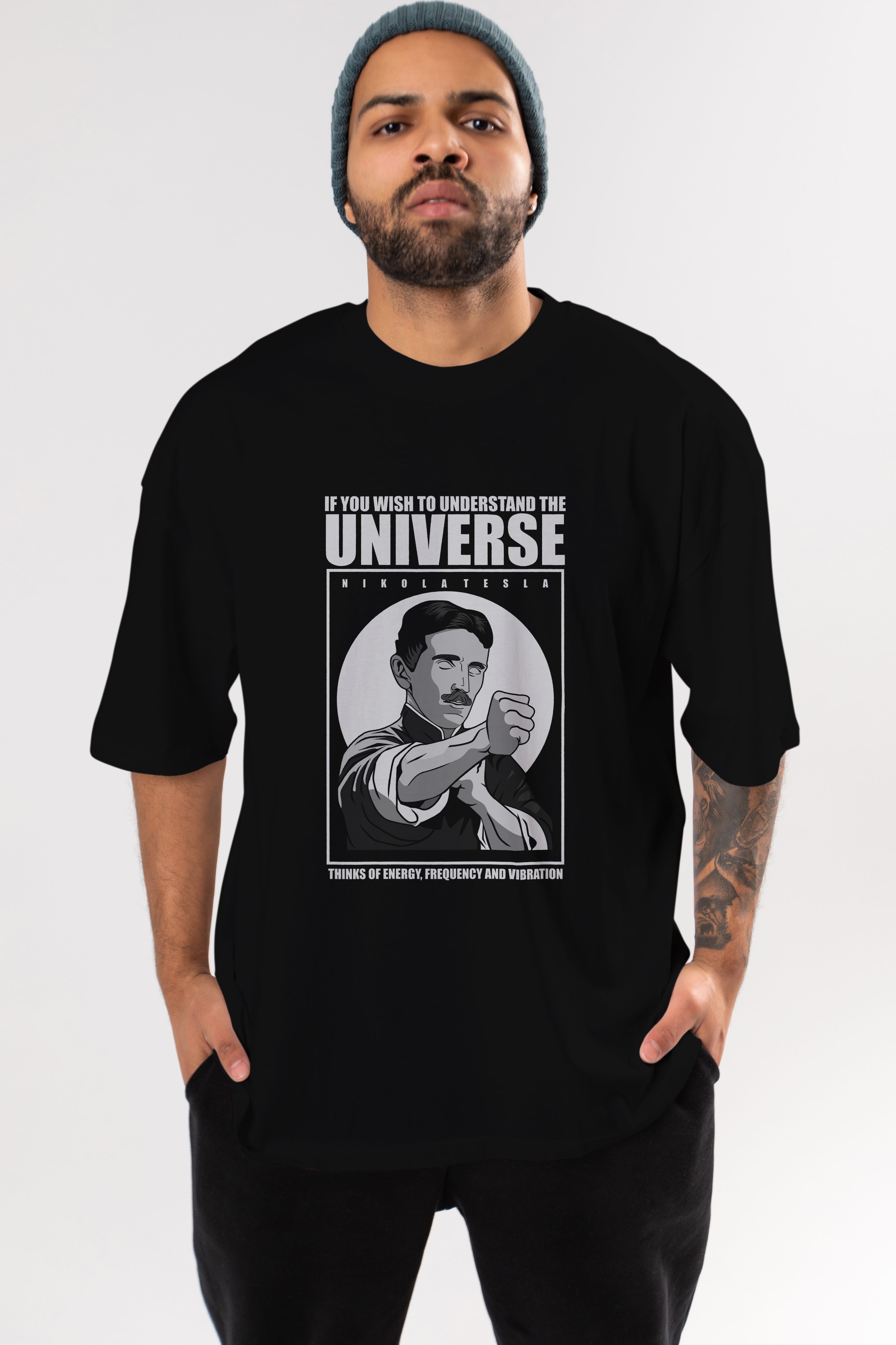 Nicola Tesla Ip Man Ön Baskılı Oversize t-shirt Erkek Kadın Unisex %100 Pamuk tişort