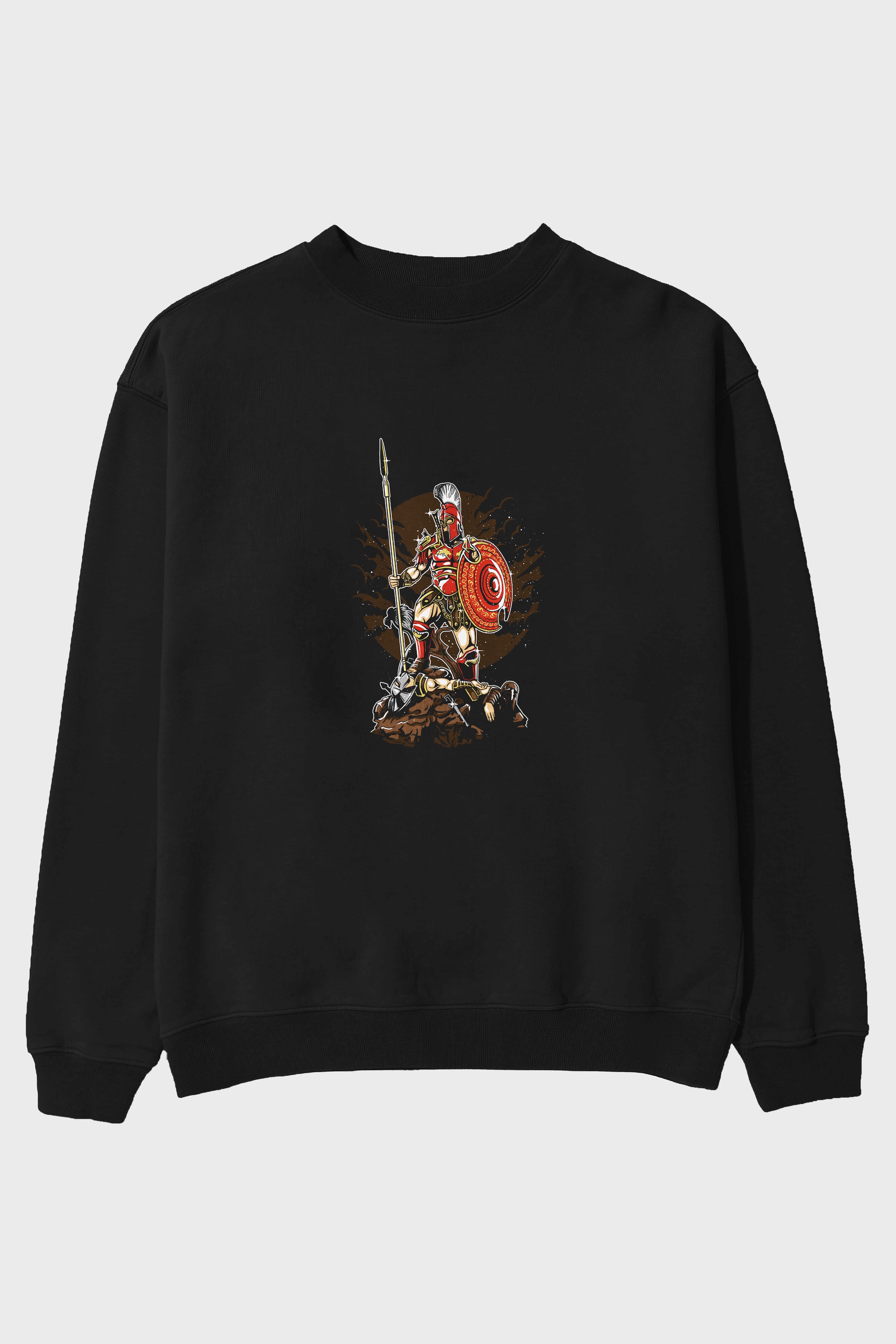 Sparta Ön Baskılı Oversize Sweatshirt Erkek Kadın Unisex