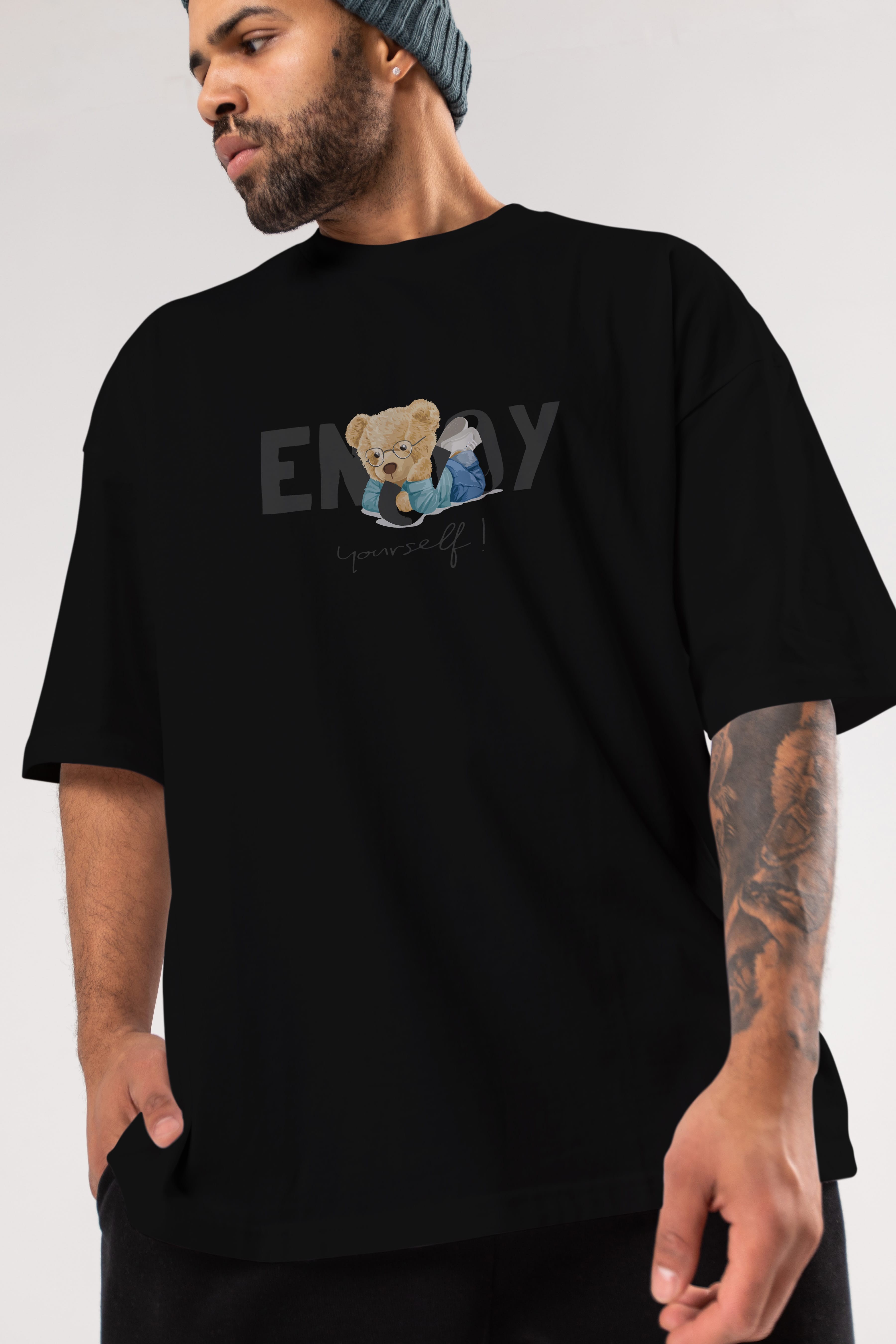 Teddy Bear Yourself Ön Baskılı Oversize t-shirt Erkek Kadın Unisex %100 Pamuk