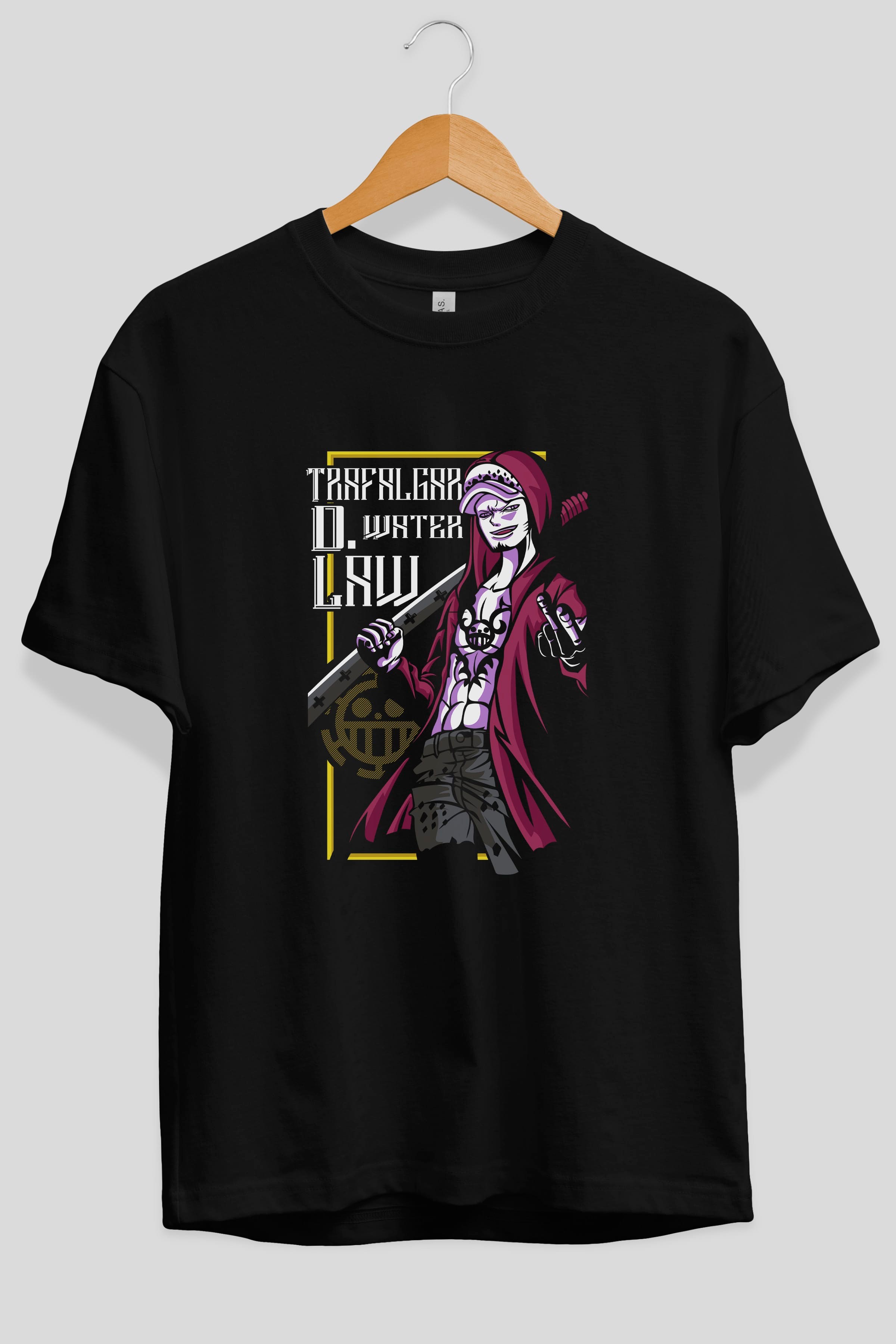 Trafalgar D. Water Law Anime Ön Baskılı Oversize t-shirt Erkek Kadın Unisex