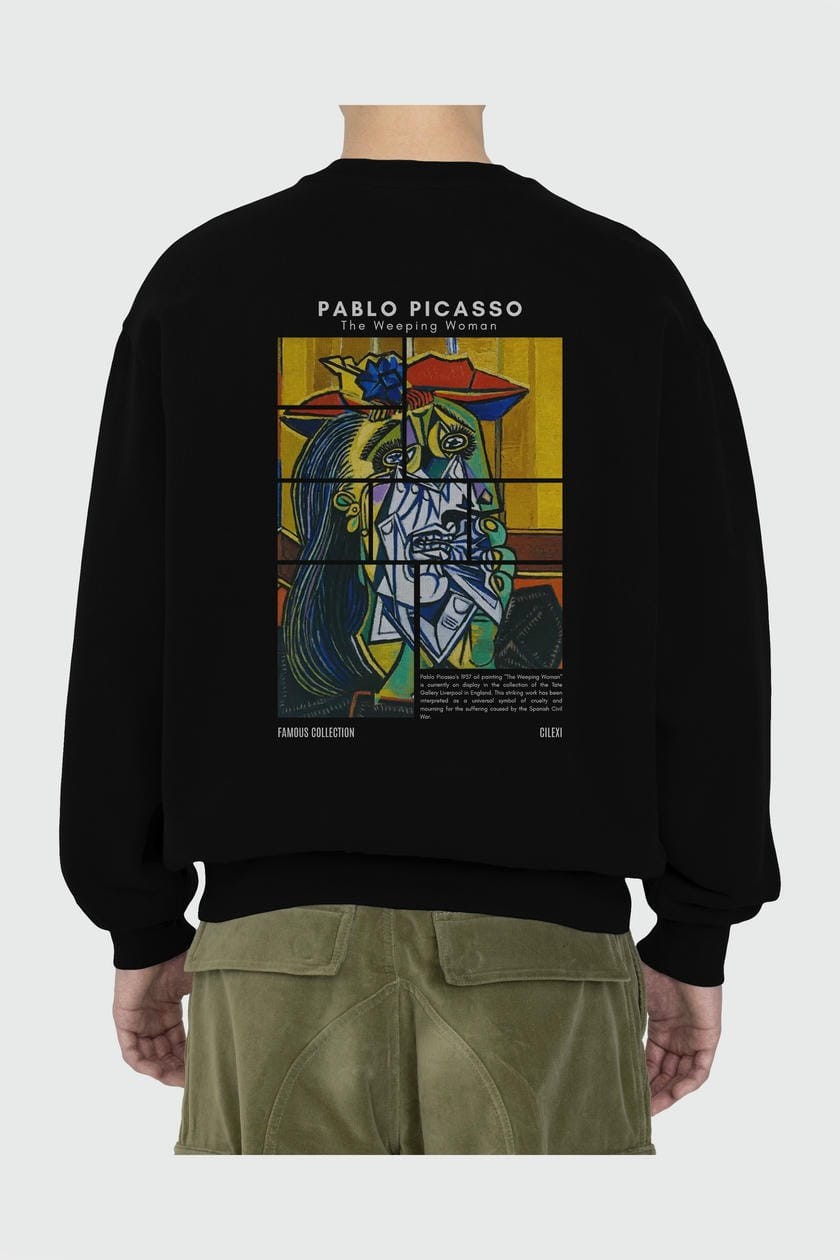 Pablo Picasso Arka Baskılı Oversize Sweatshirt Erkek Kadın Unisex