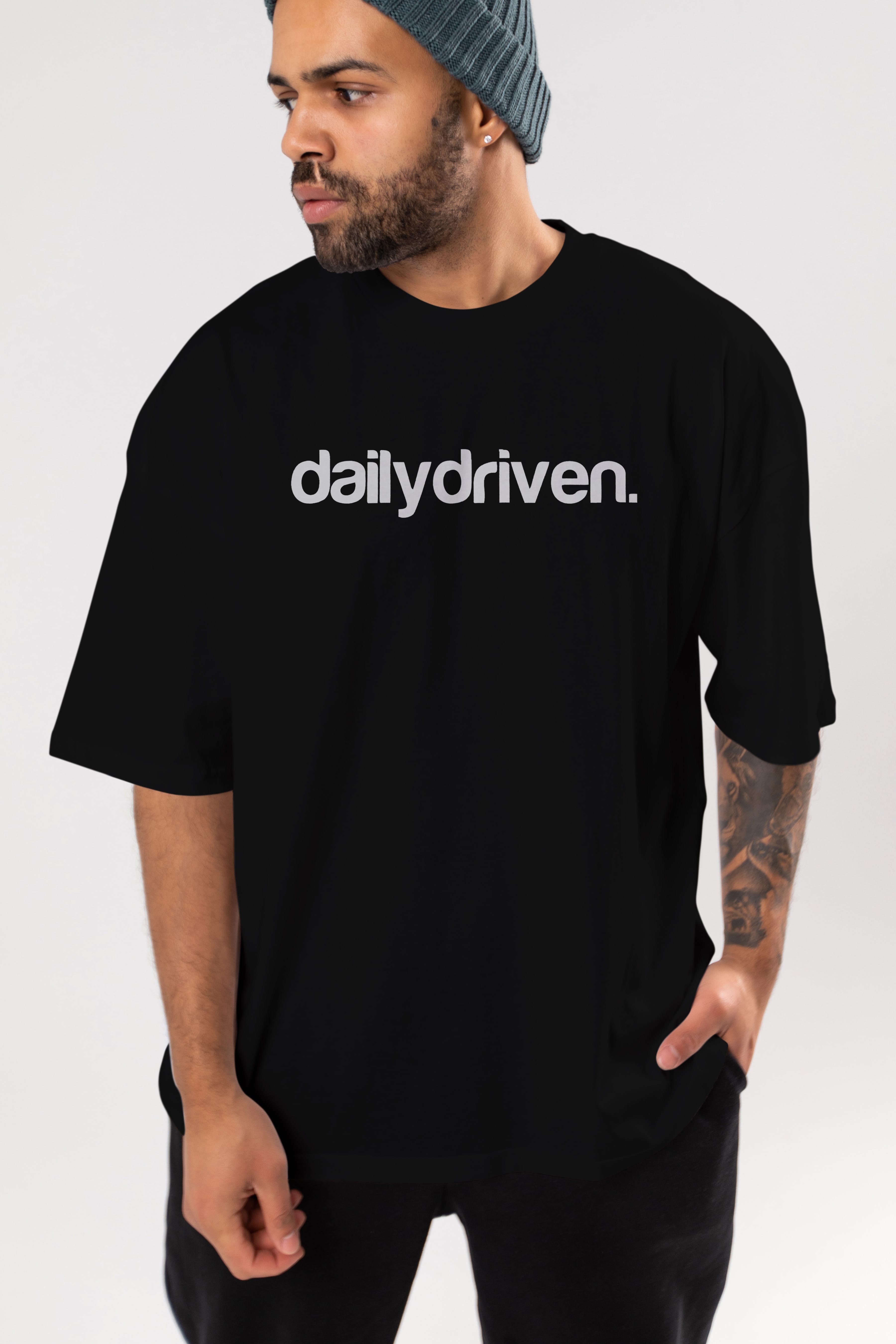Dailydriven Ön Baskılı Oversize t-shirt %100 pamuk Erkek Kadın Unisex
