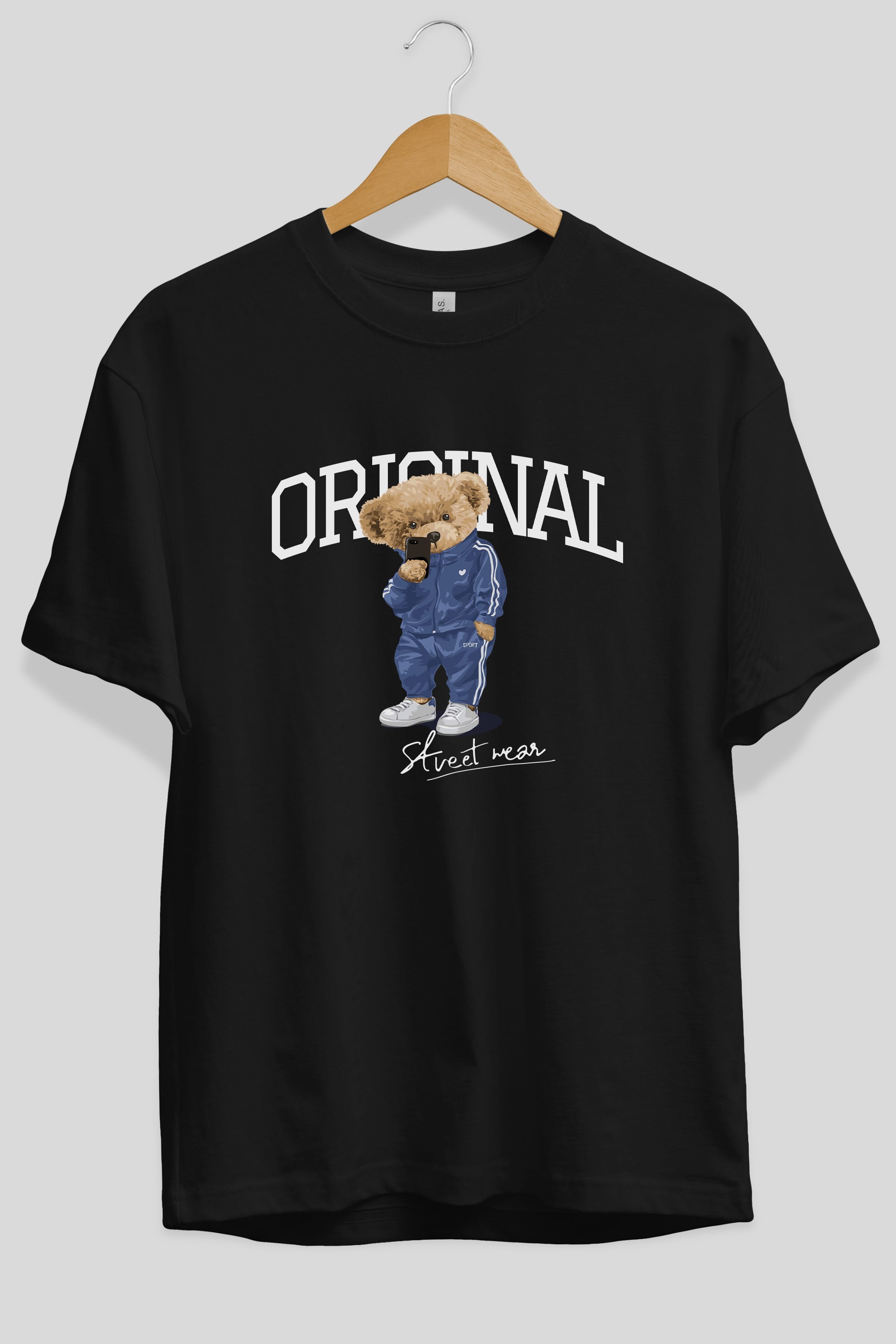 Teddy Bear Original Ön Baskılı Oversize t-shirt Erkek Kadın Unisex %100 Pamuk