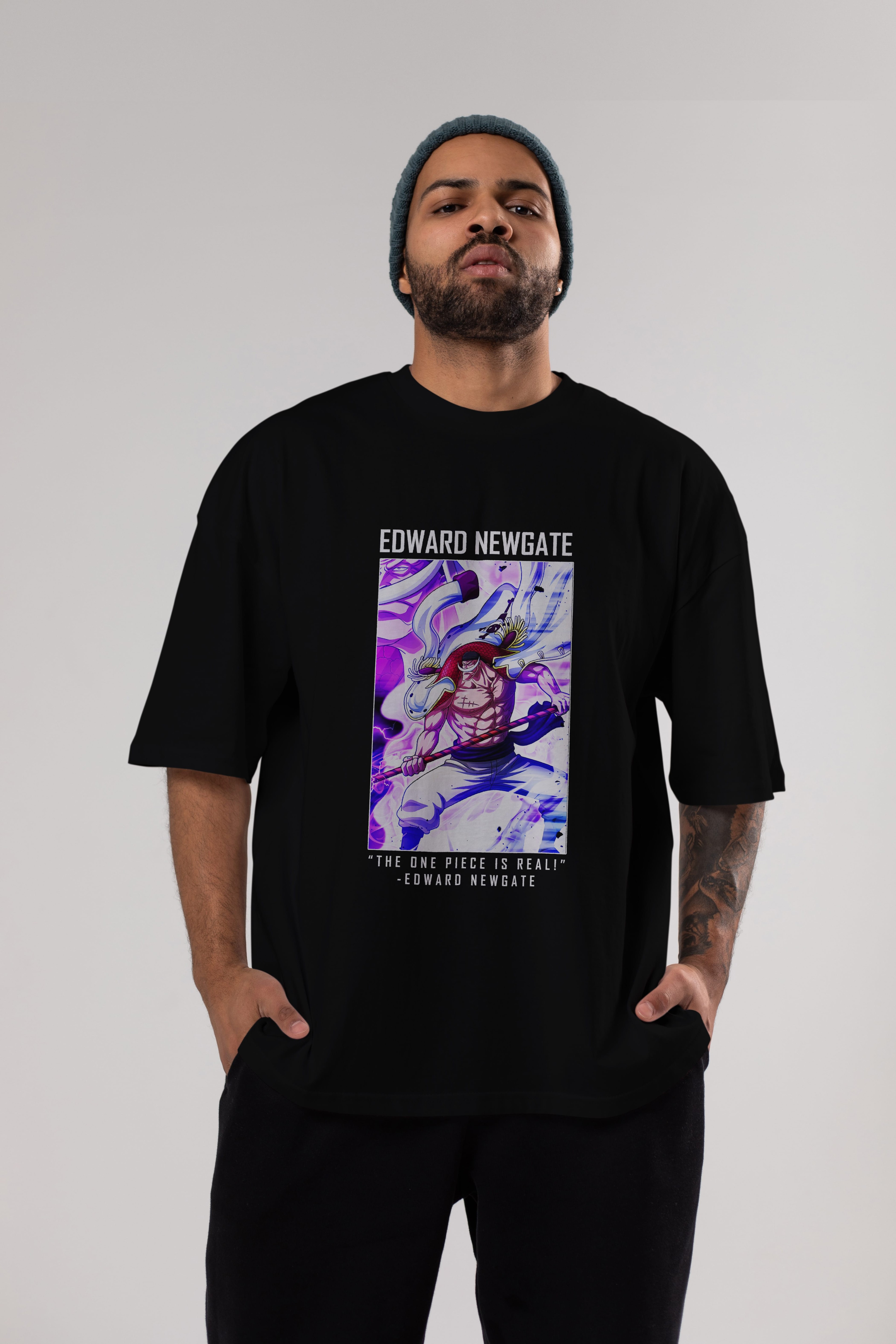 Edward Newgate Anime Ön Baskılı Oversize t-shirt Erkek Kadın Unisex