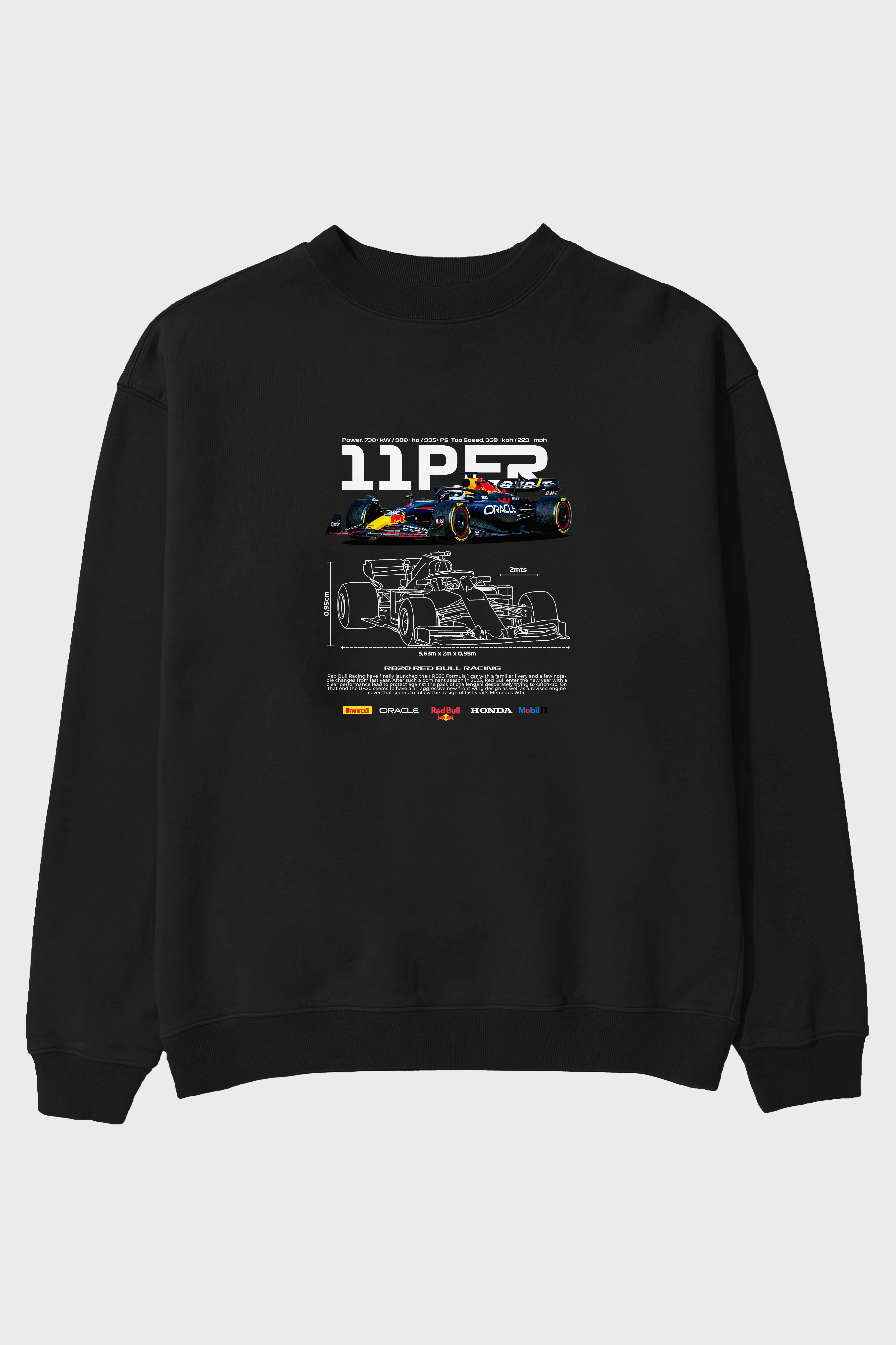 SERGIO PEREZ F1 Ön Baskılı Anime Oversize Sweatshirt Erkek Kadın Unisex