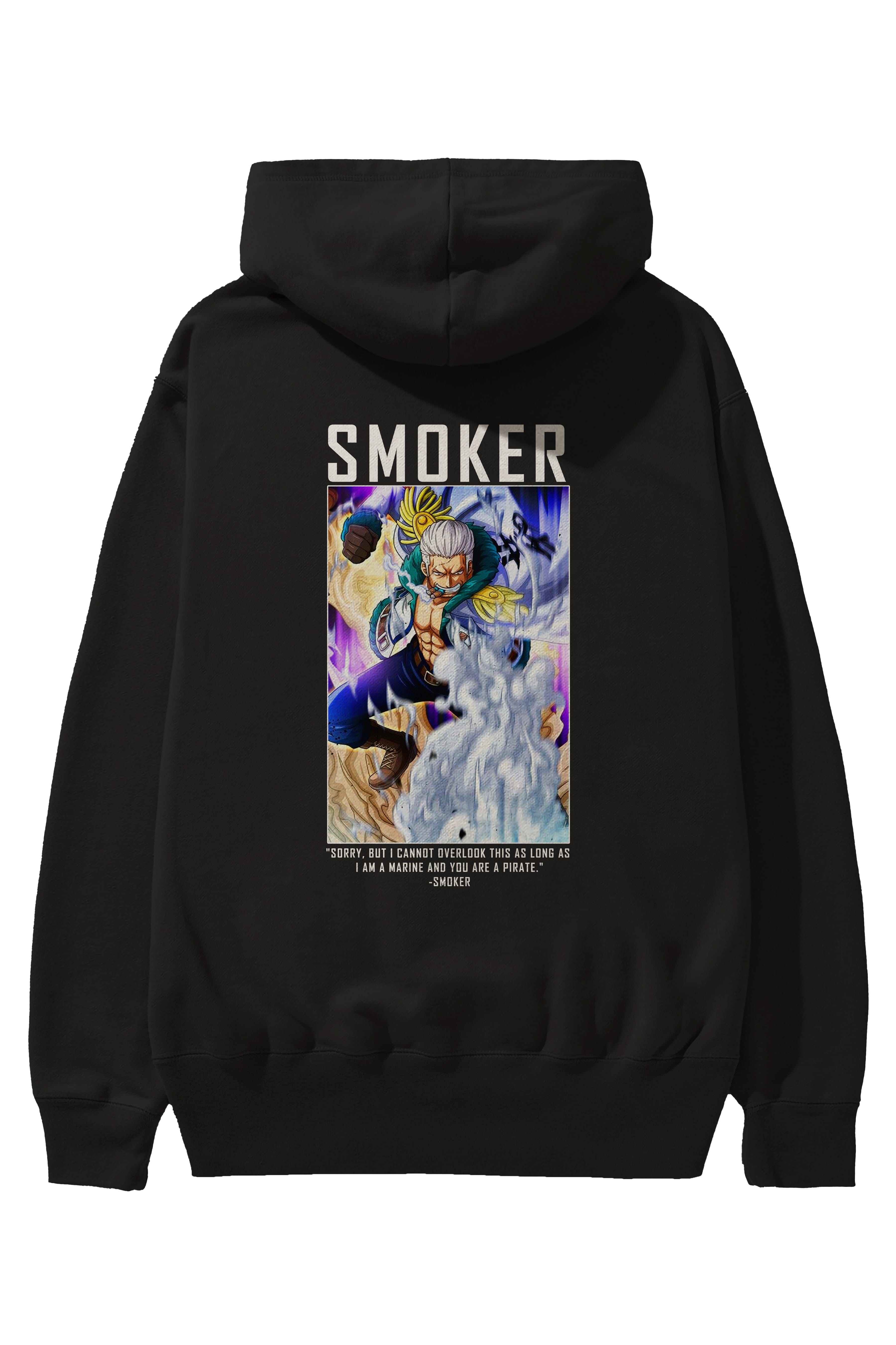 Smoker Anime Arka Baskılı Hoodie Oversize Kapüşonlu Sweatshirt Erkek Kadın Unisex