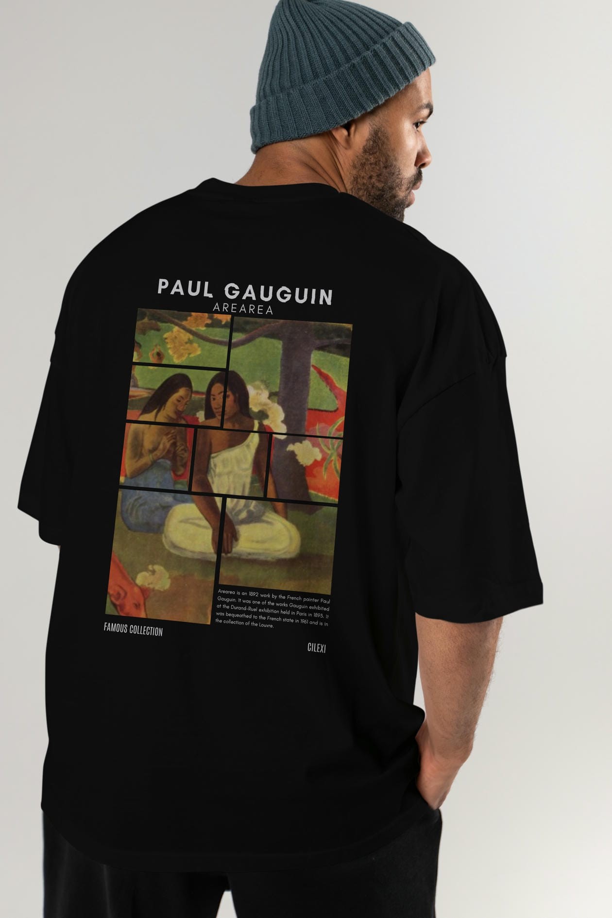 Paul Gauguin Arearea Arka Baskılı Oversize t-shirt Erkek Kadın Bisiklet Yaka Pamuk tişort