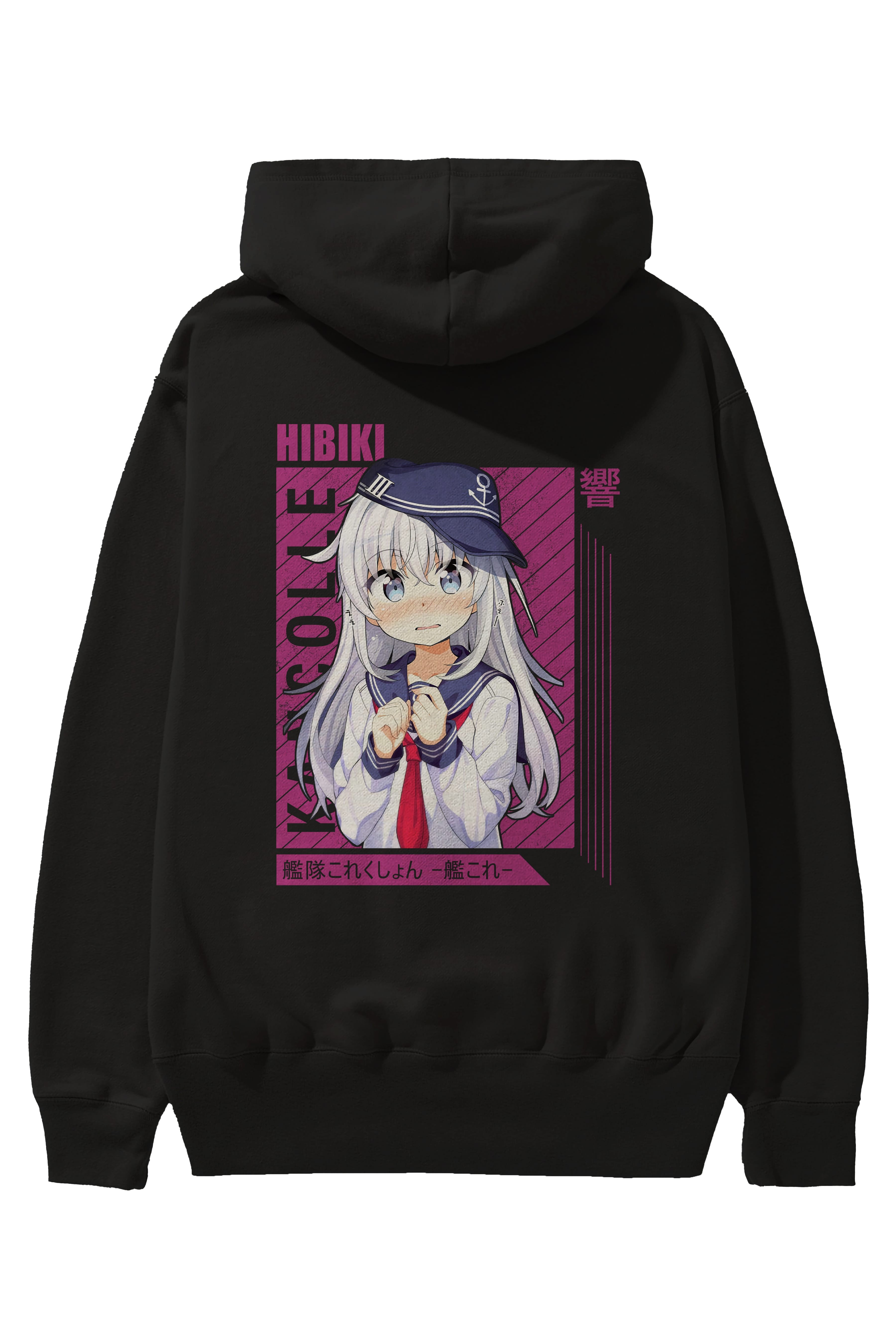 Hibiki 4 Anime Arka Baskılı Hoodie Oversize Kapüşonlu Sweatshirt Erkek Kadın Unisex