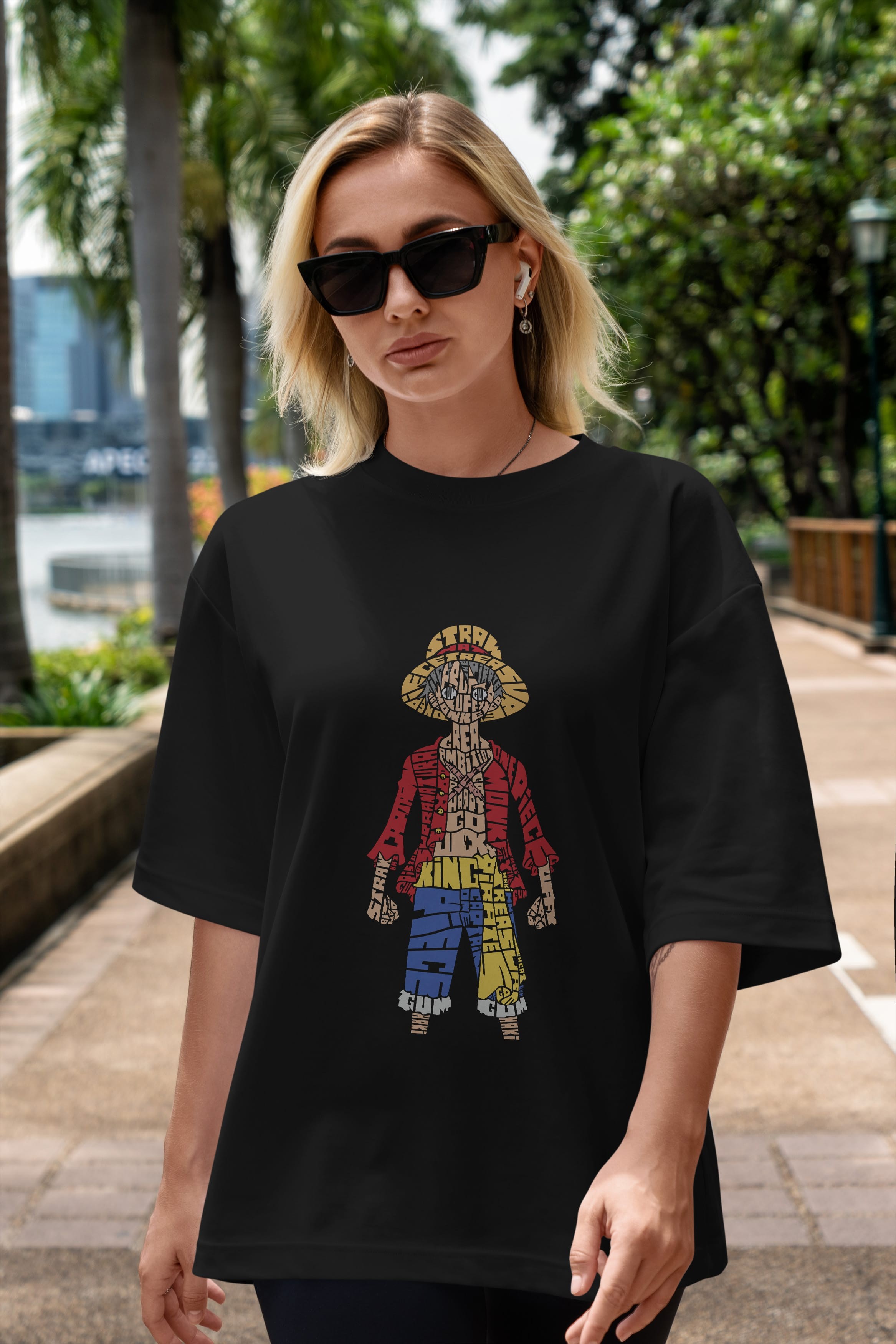 One Piece Ön Baskılı Oversize t-shirt %100 pamuk Erkek Kadın Unisex