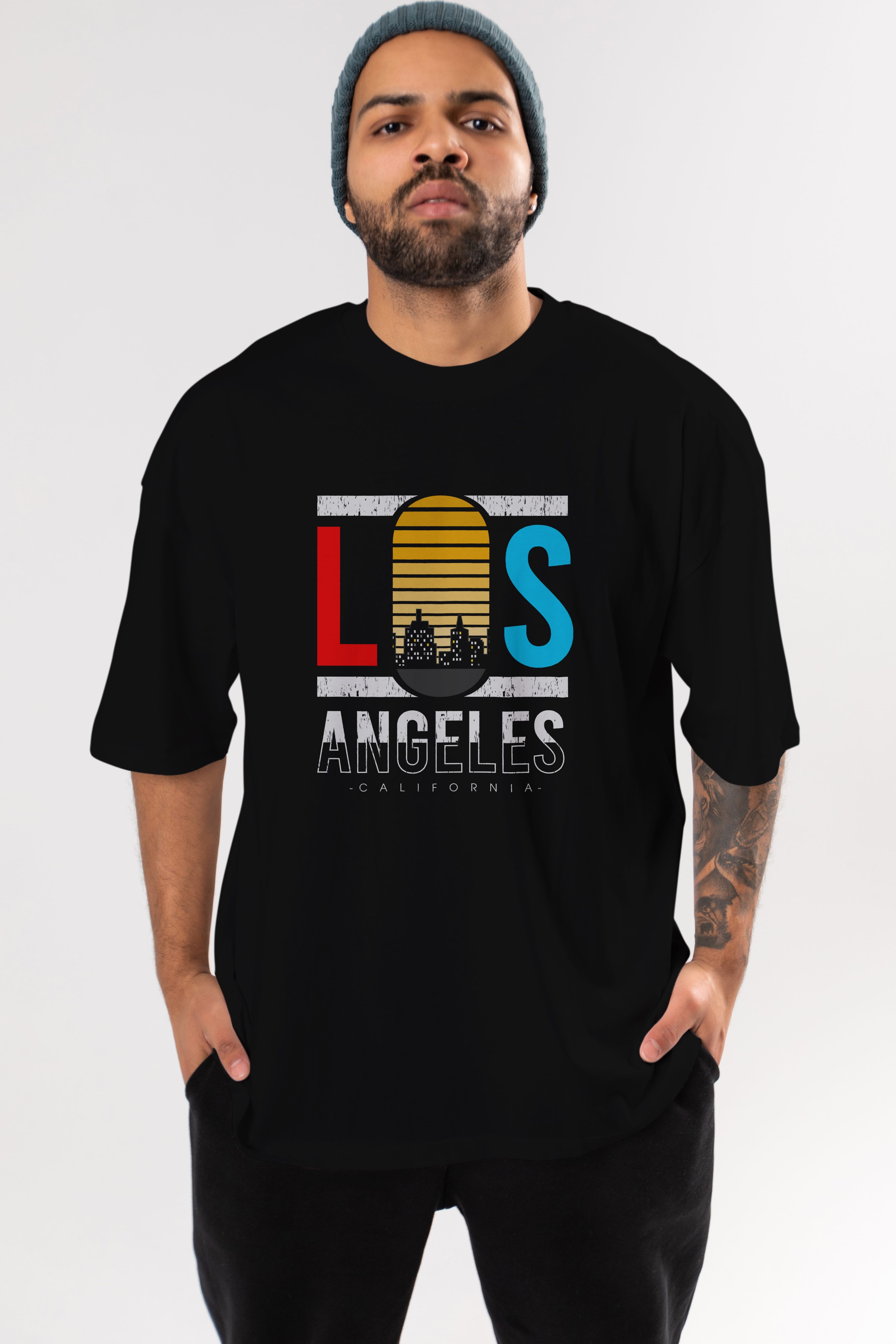 Los Angeles Ön Baskılı Oversize t-shirt Erkek Kadın Unisex