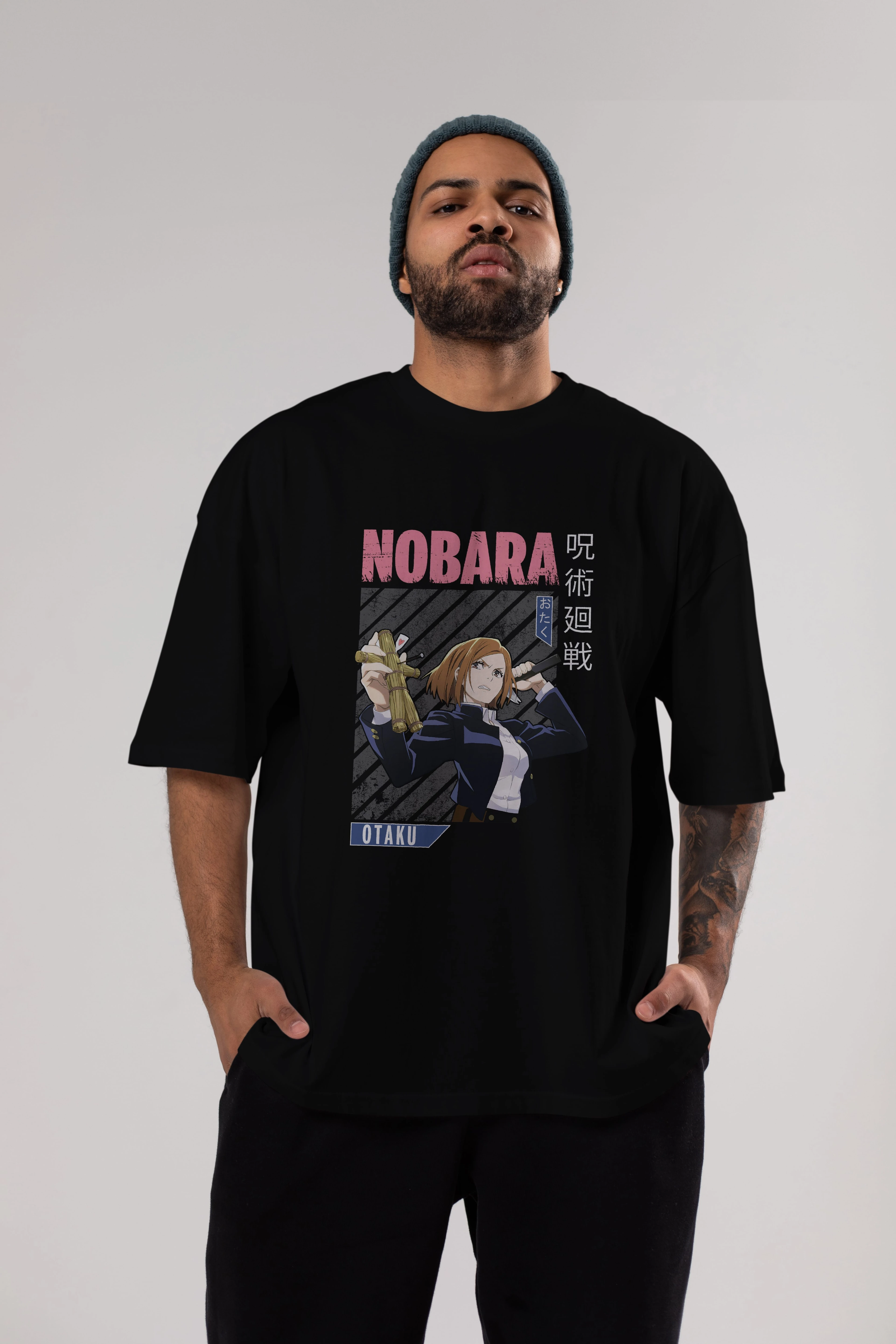 Nobara Kugisaki 6 Anime Ön Baskılı Oversize t-shirt %100 pamuk Erkek Kadın Unisex