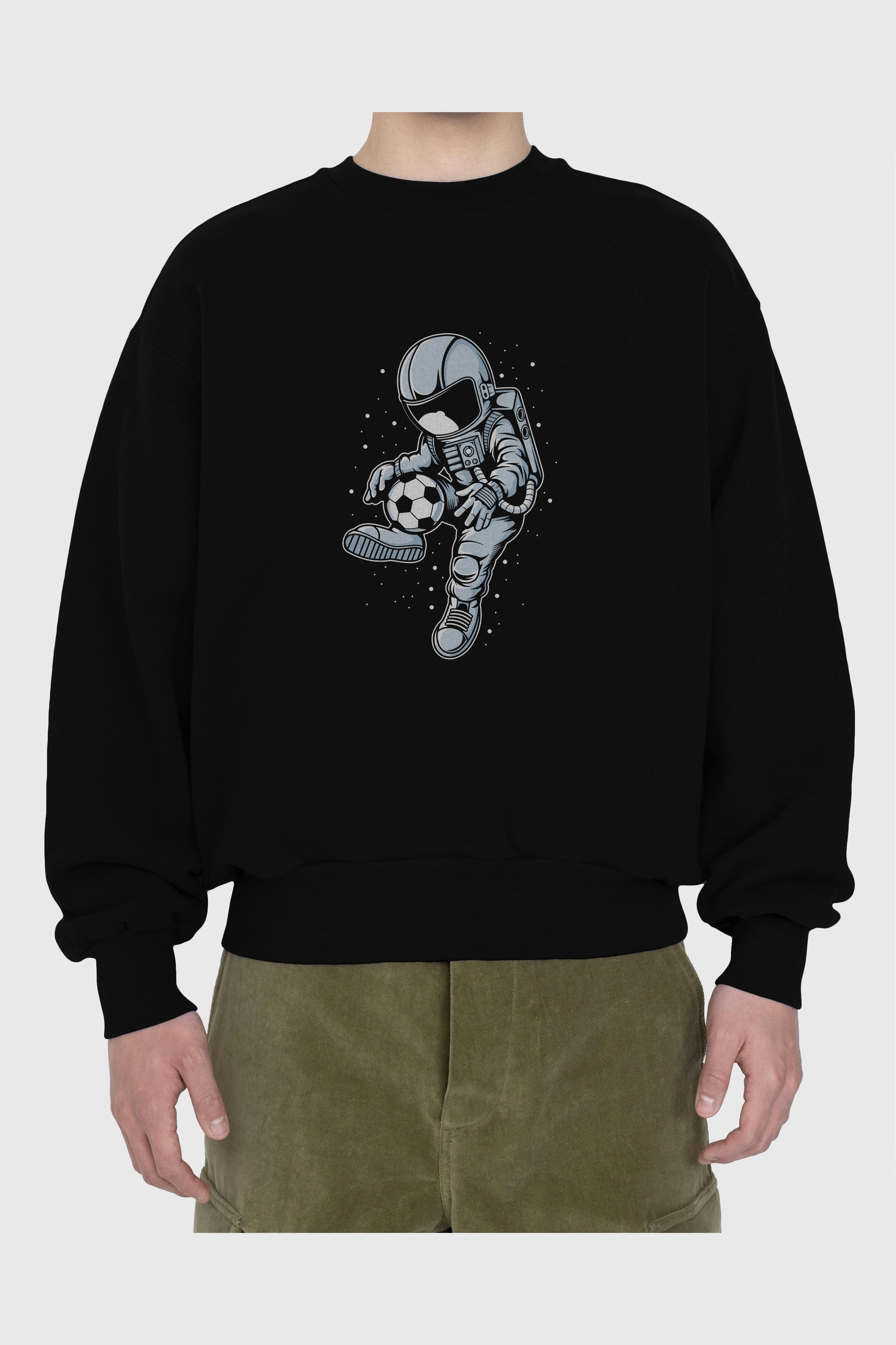 Astronaut Soccer Player Ön Baskılı Oversize Sweatshirt Erkek Kadın Unisex