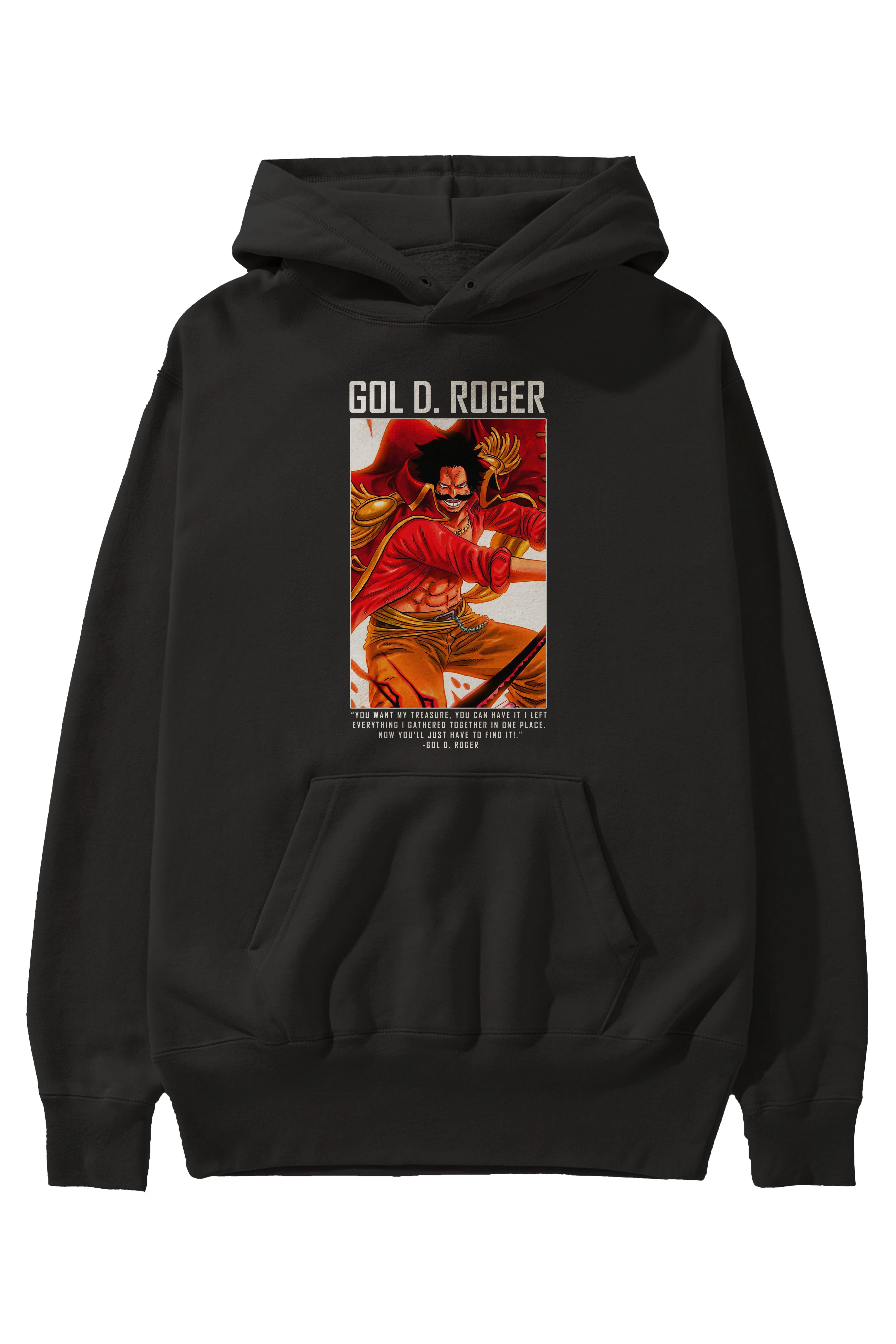 Gol D. Roger Anime Ön Baskılı Hoodie Oversize Kapüşonlu Sweatshirt Erkek Kadın Unisex