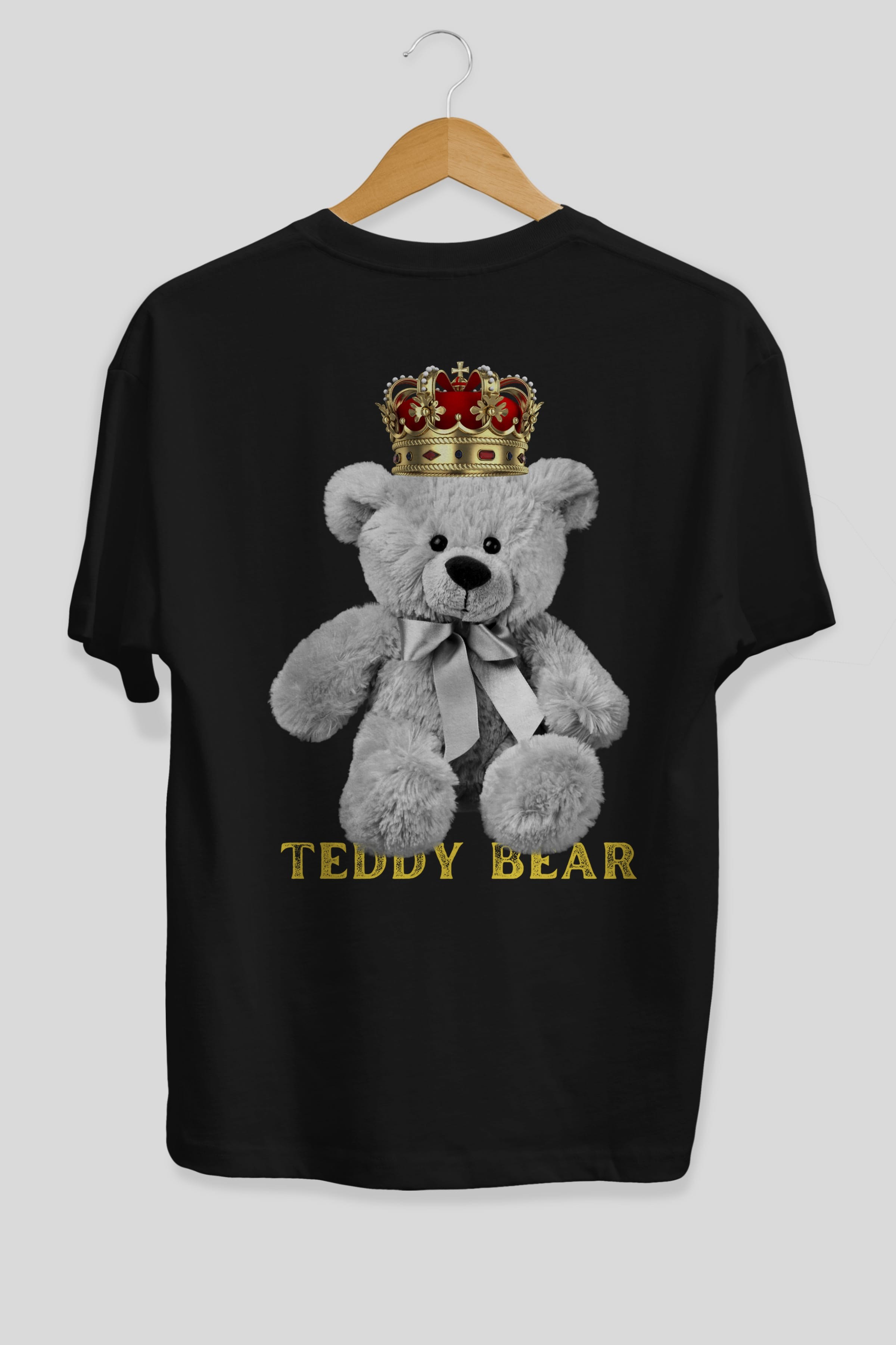 Teddy Bear Arka Baskılı Oversize t-shirt Erkek Kadın Unisex