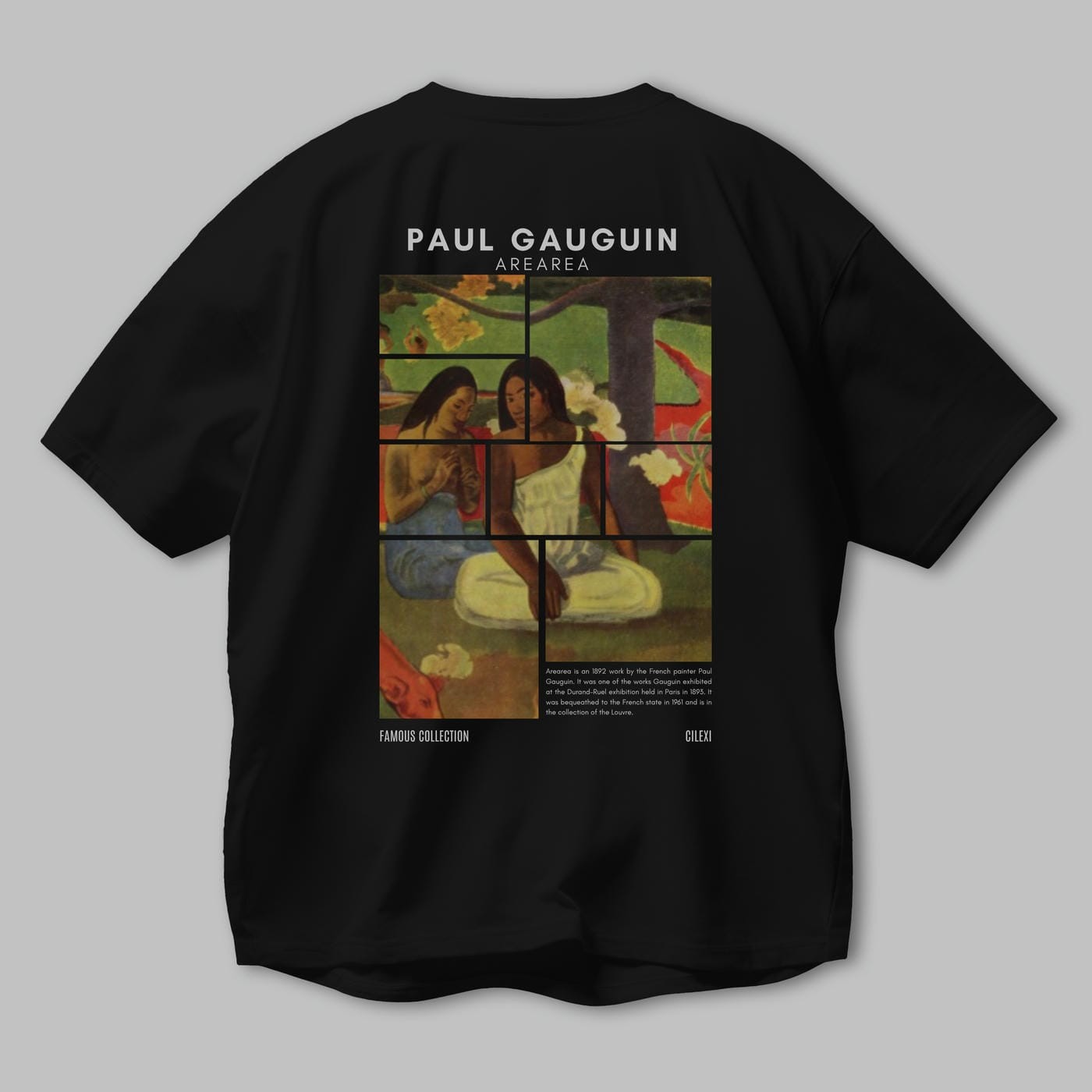 Paul Gauguin Arearea Arka Baskılı Oversize t-shirt Erkek Kadın Bisiklet Yaka Pamuk tişort