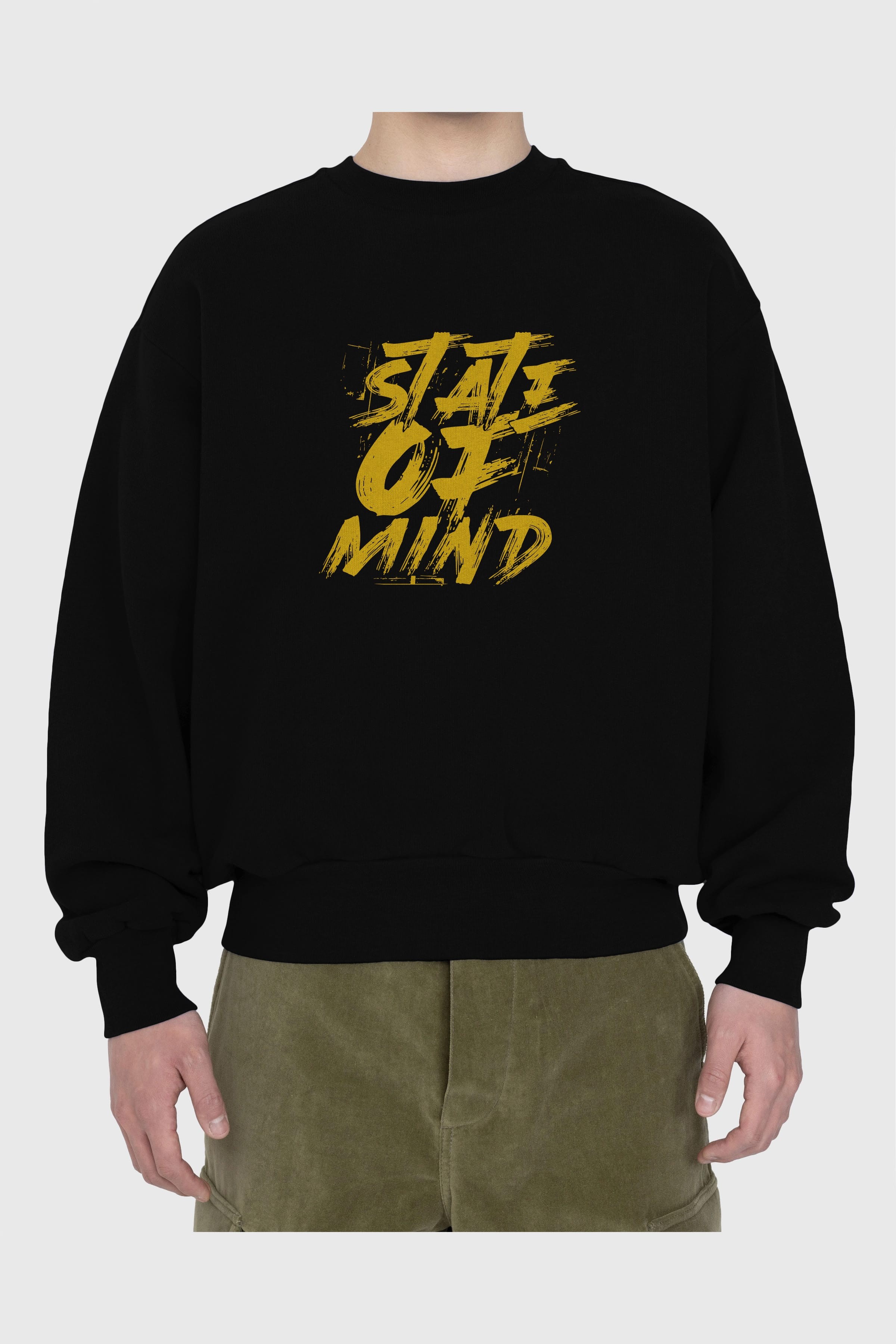 State on Mind Ön Baskılı Oversize Sweatshirt Erkek Kadın Unisex