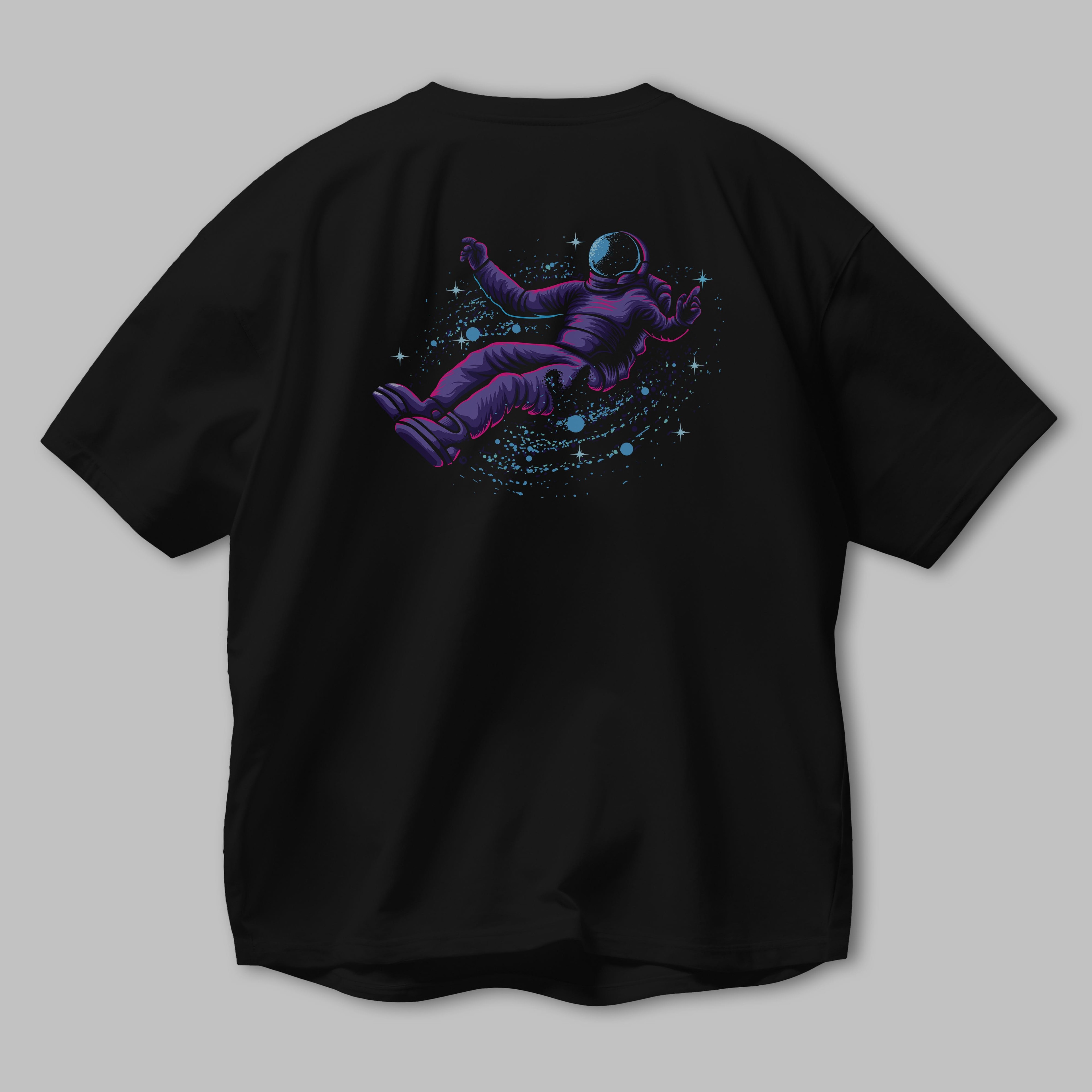 Having fun in outer space Arka Baskılı Oversize t-shirt Erkek Kadın Unisex