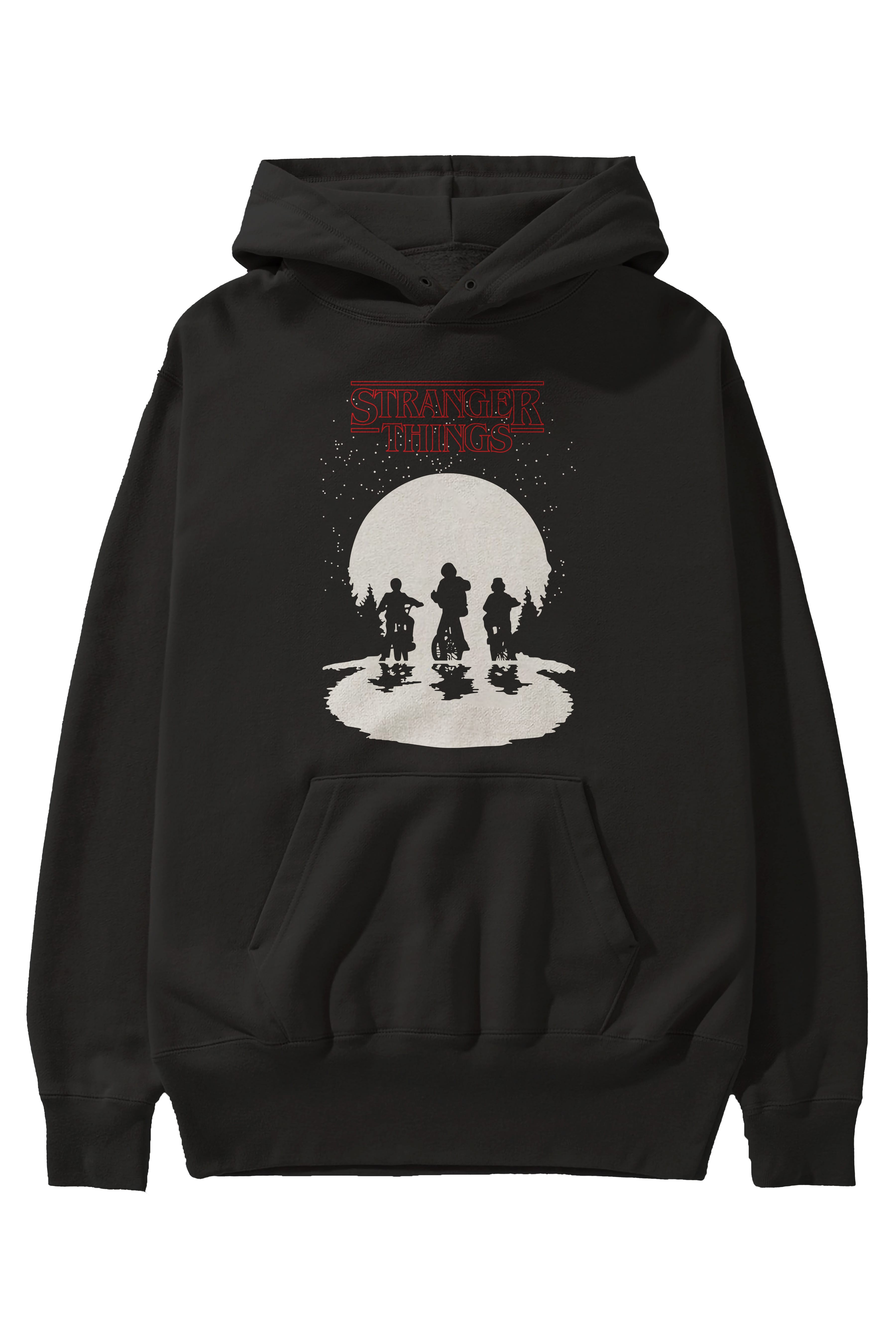 Stranger Things Ön Baskılı Hoodie Oversize Kapüşonlu Sweatshirt Erkek Kadın Unisex