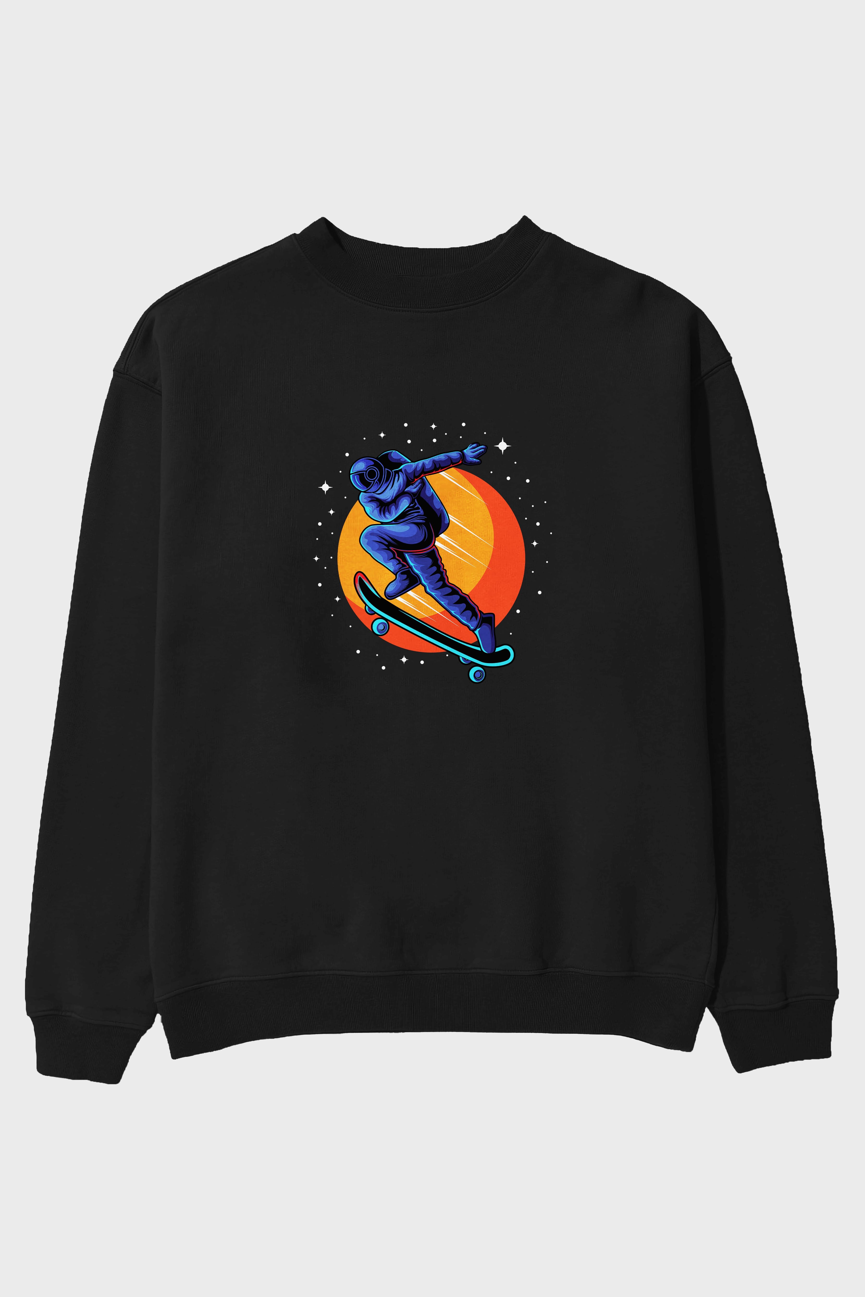 Astroskate Run Ön Baskılı Oversize Sweatshirt Erkek Kadın Unisex