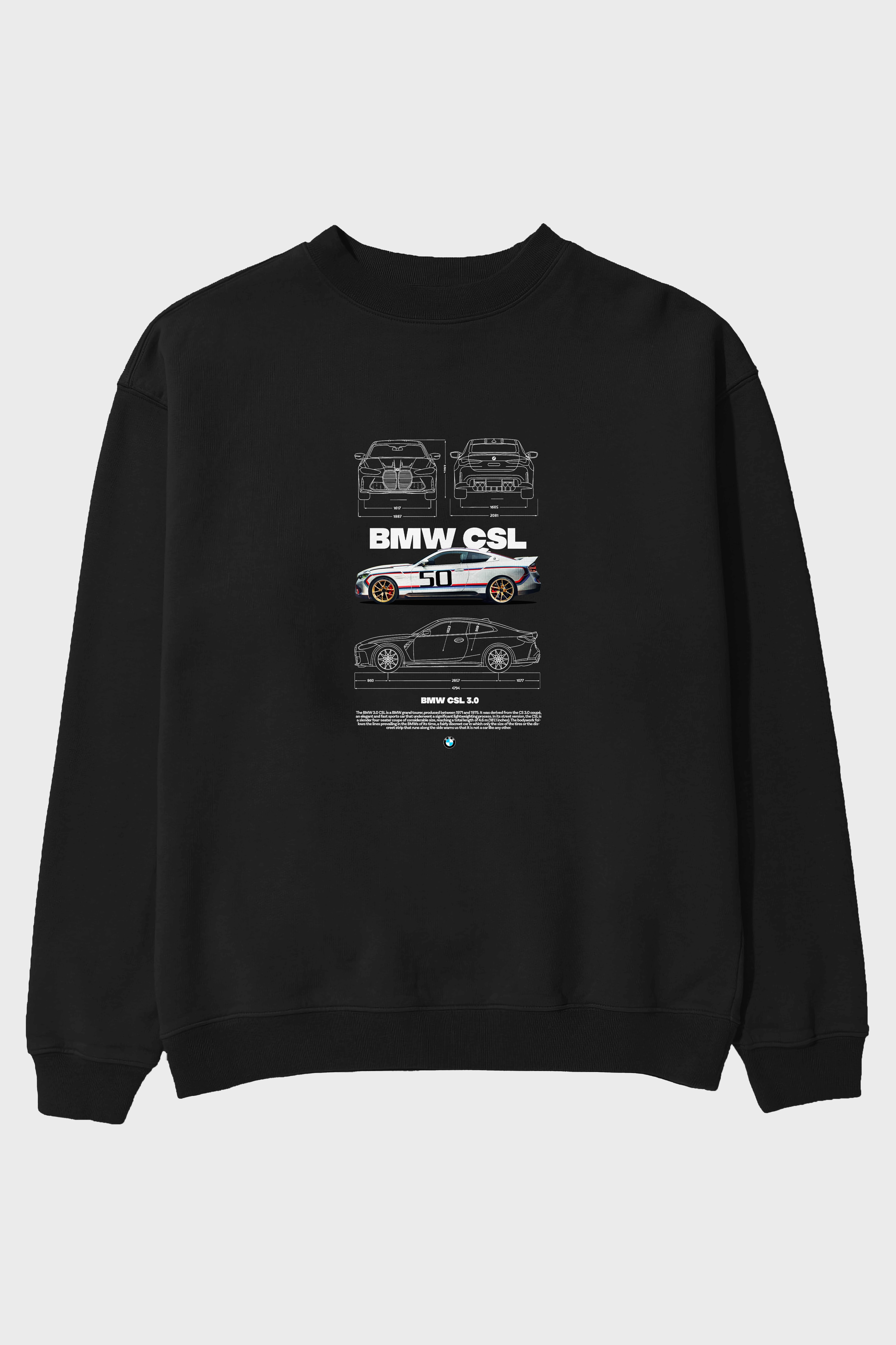BMW CSL 1 Ön Baskılı Anime Oversize Sweatshirt Erkek Kadın Unisex
