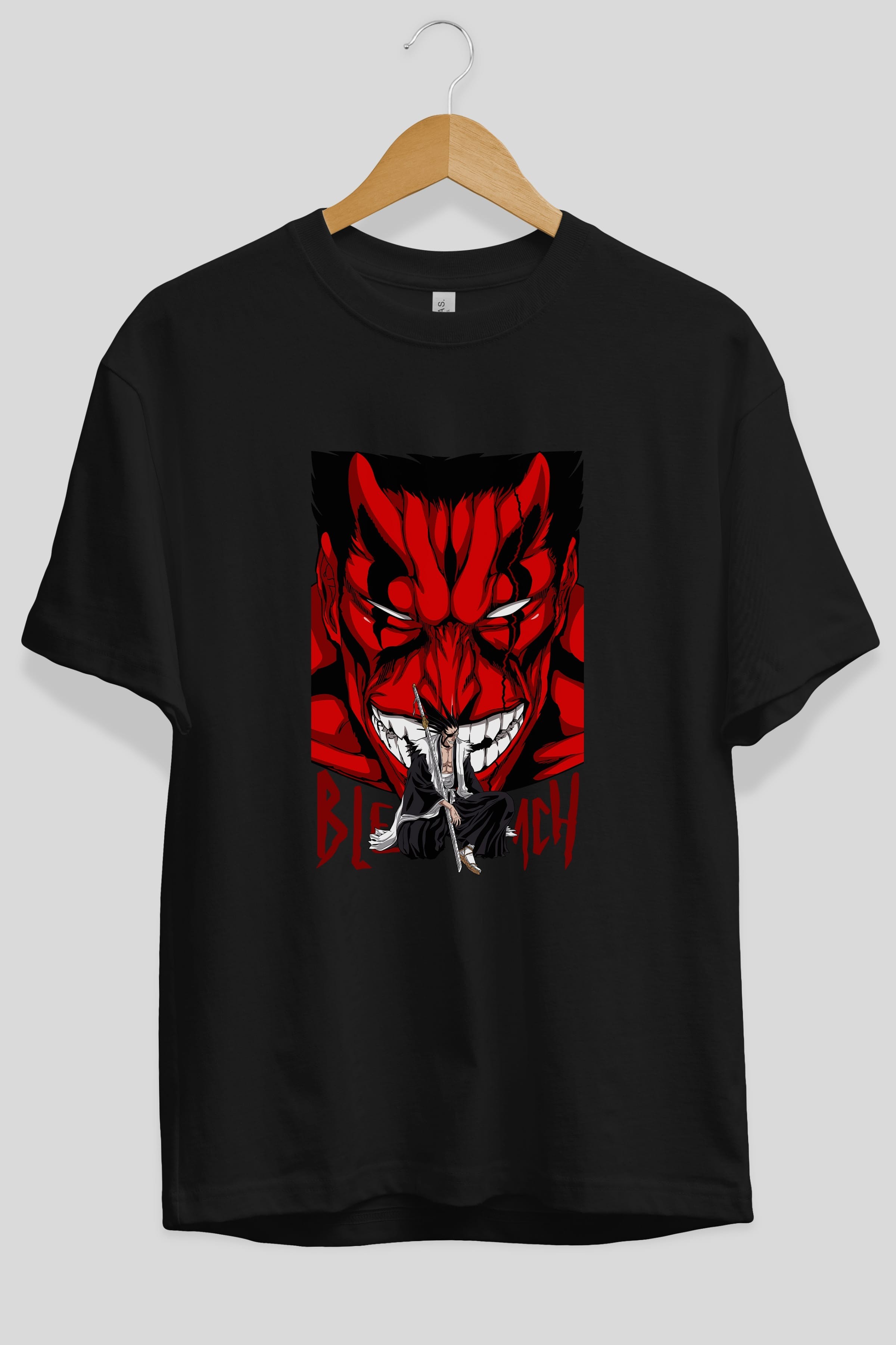 KENPACHI ZARAKI BLEACH Anime Ön Baskılı Oversize t-shirt %100 pamuk Erkek Kadın Unisex