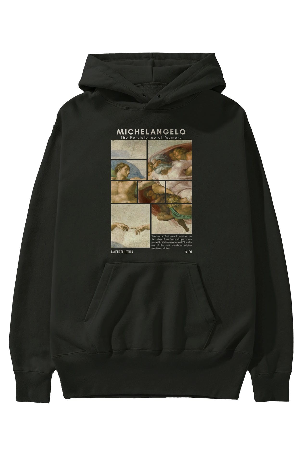 Michelangelo ön Baskılı Hoodie Oversize Kapüşonlu Sweatshirt Erkek Kadın