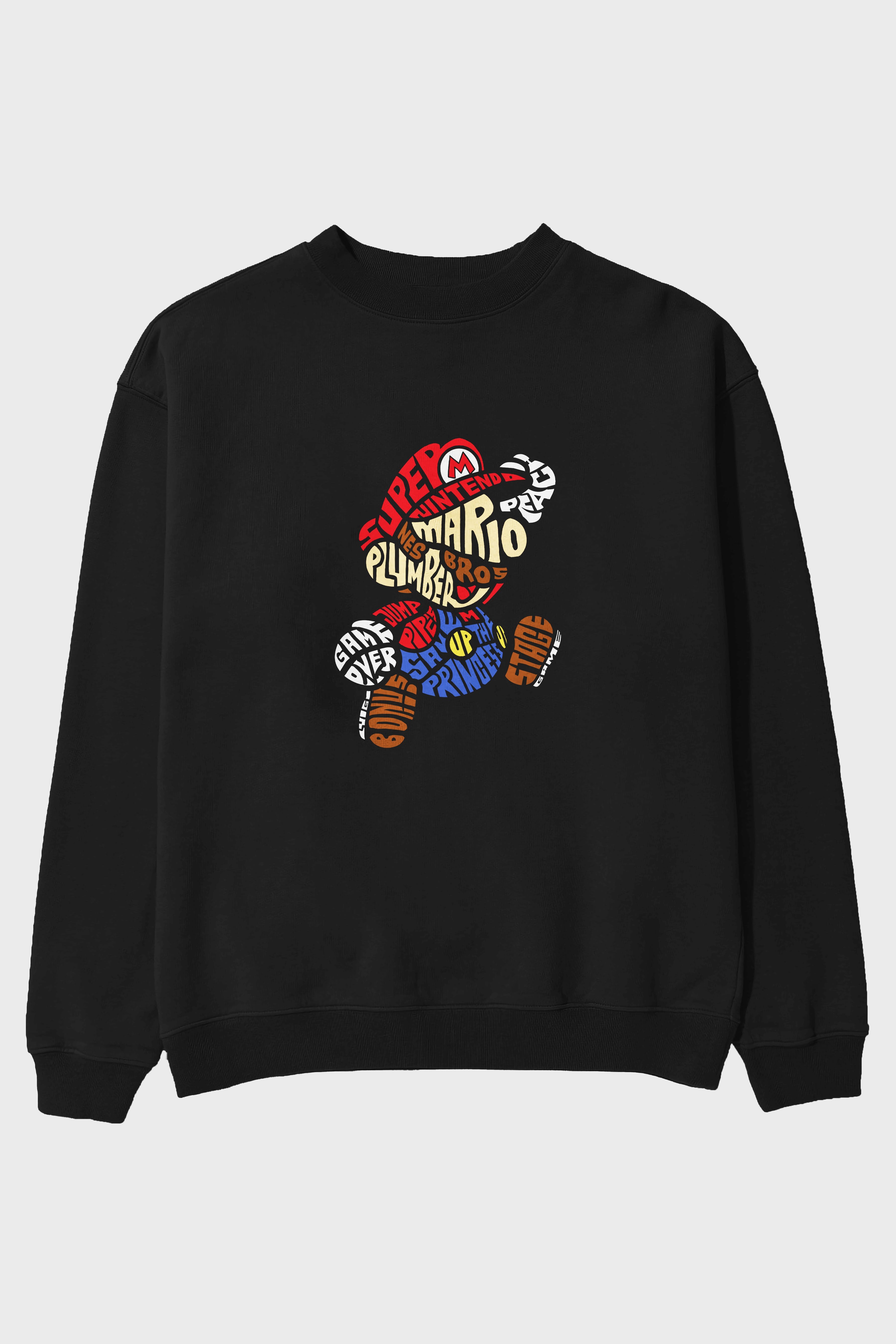 Mario Bros Ön Baskılı Oversize Sweatshirt Erkek Kadın Unisex