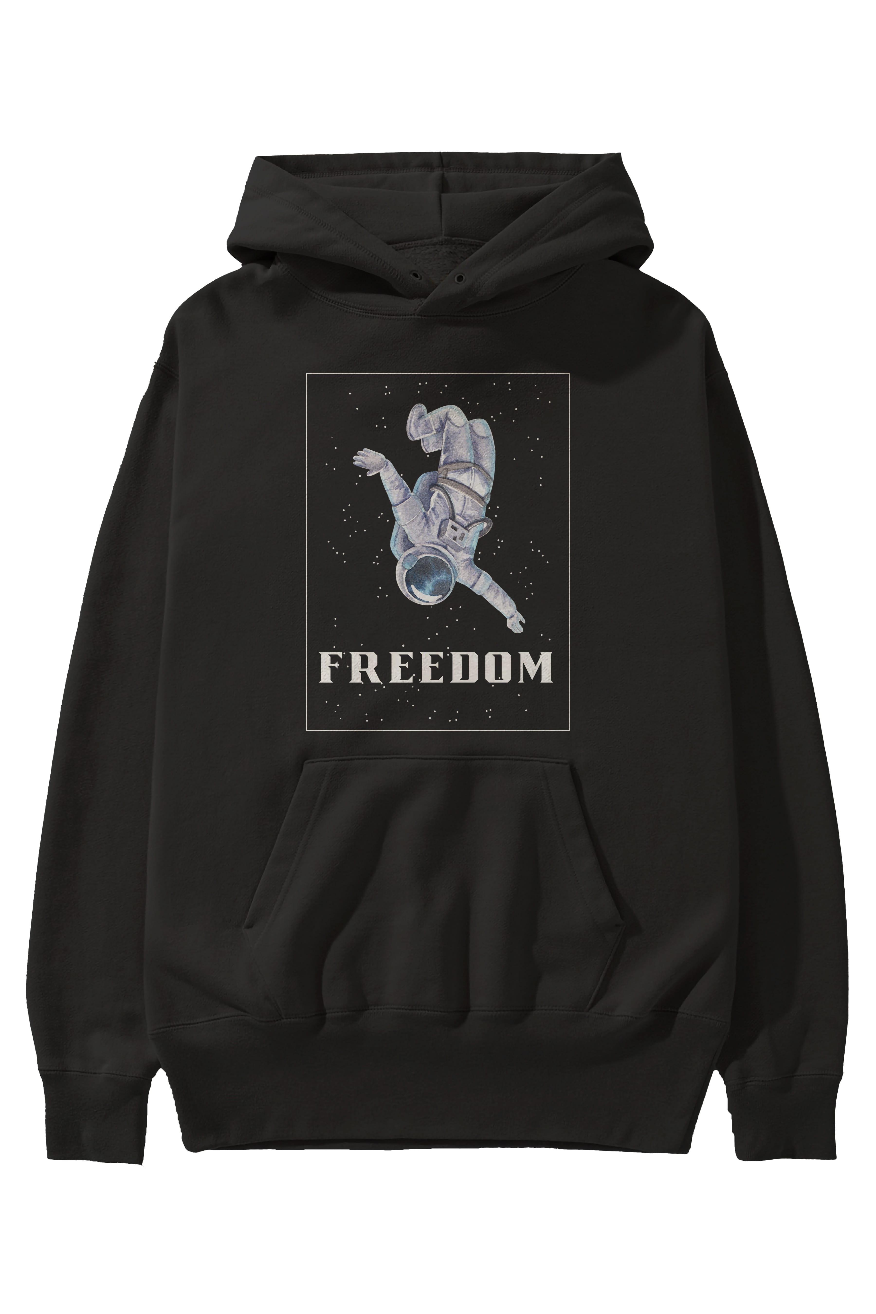 Freedom Astronaut Ön Baskılı Oversize Hoodie Kapüşonlu Sweatshirt Erkek Kadın Unisex