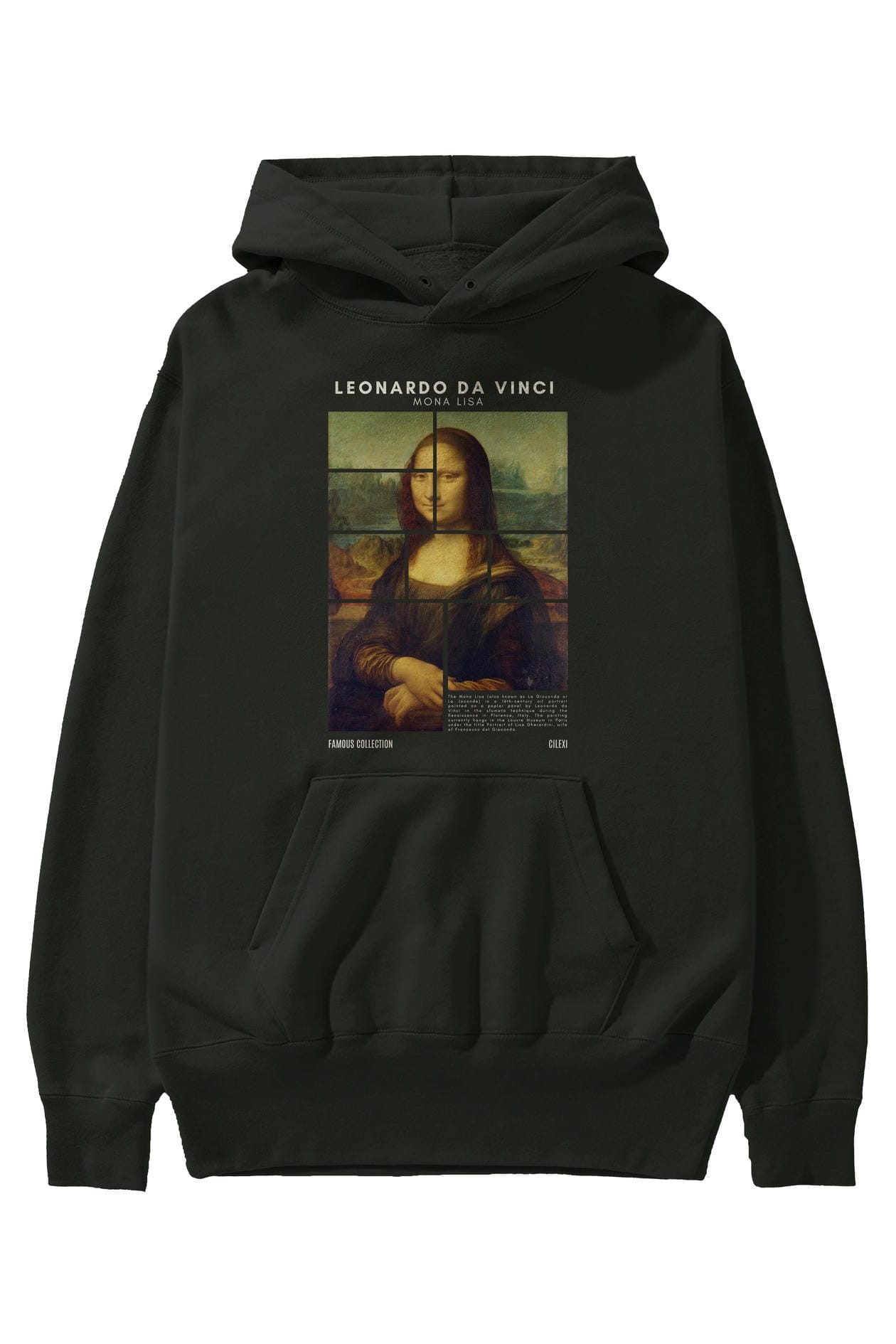 Leonardo Da Vinci Mona Lisa ön Baskılı Hoodie Oversize Kapüşonlu Sweatshirt Erkek Kadın