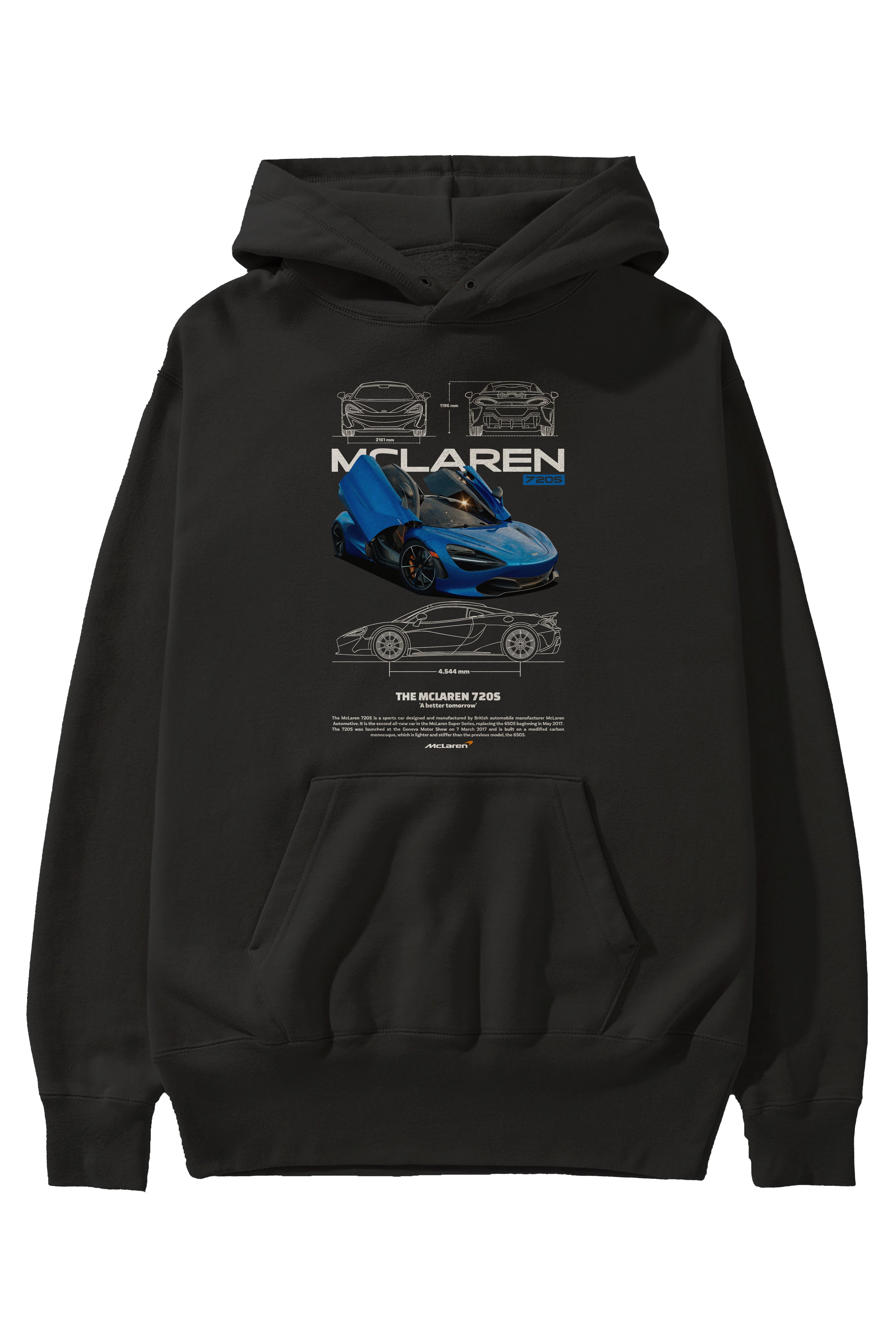 McLaren 720S Ön Baskılı Hoodie Oversize Kapüşonlu Sweatshirt Erkek Kadın Unisex