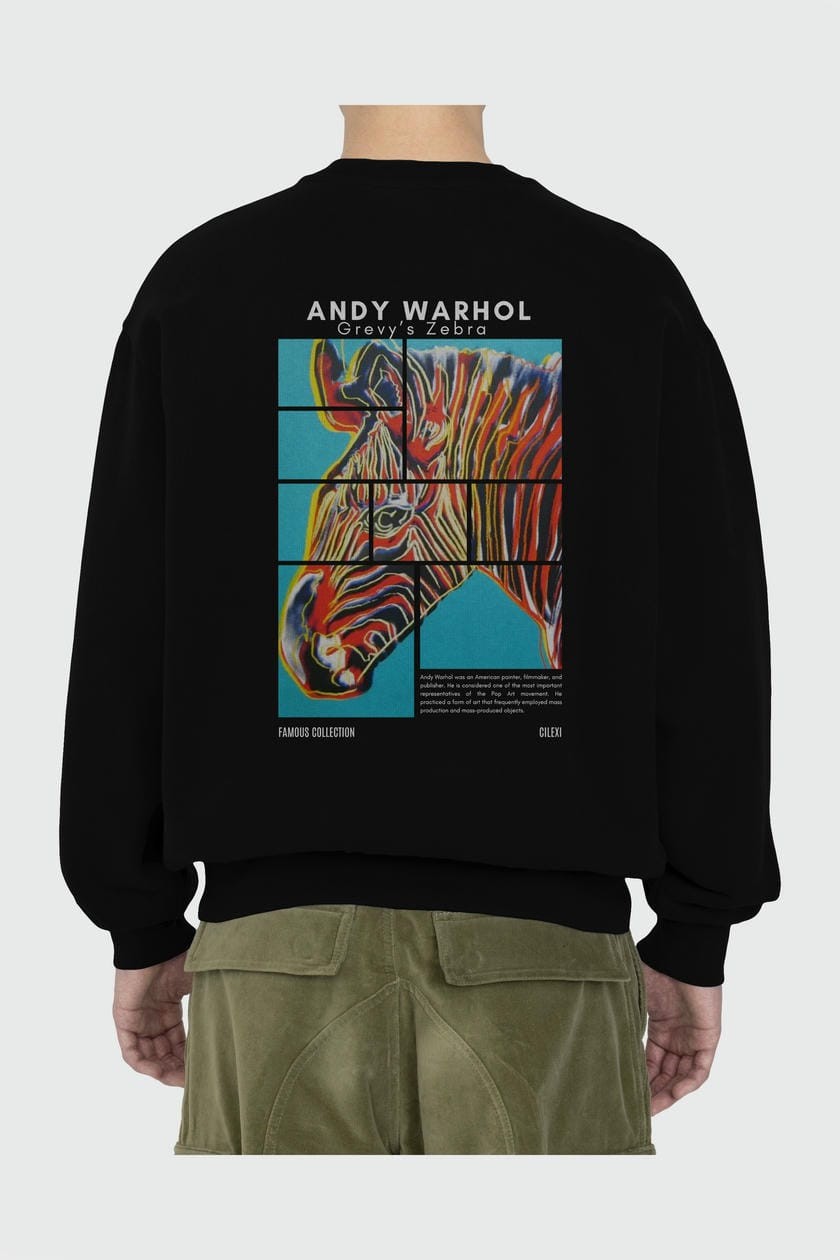 Andy Warhol Arka Baskılı Oversize Sweatshirt Erkek Kadın Unisex