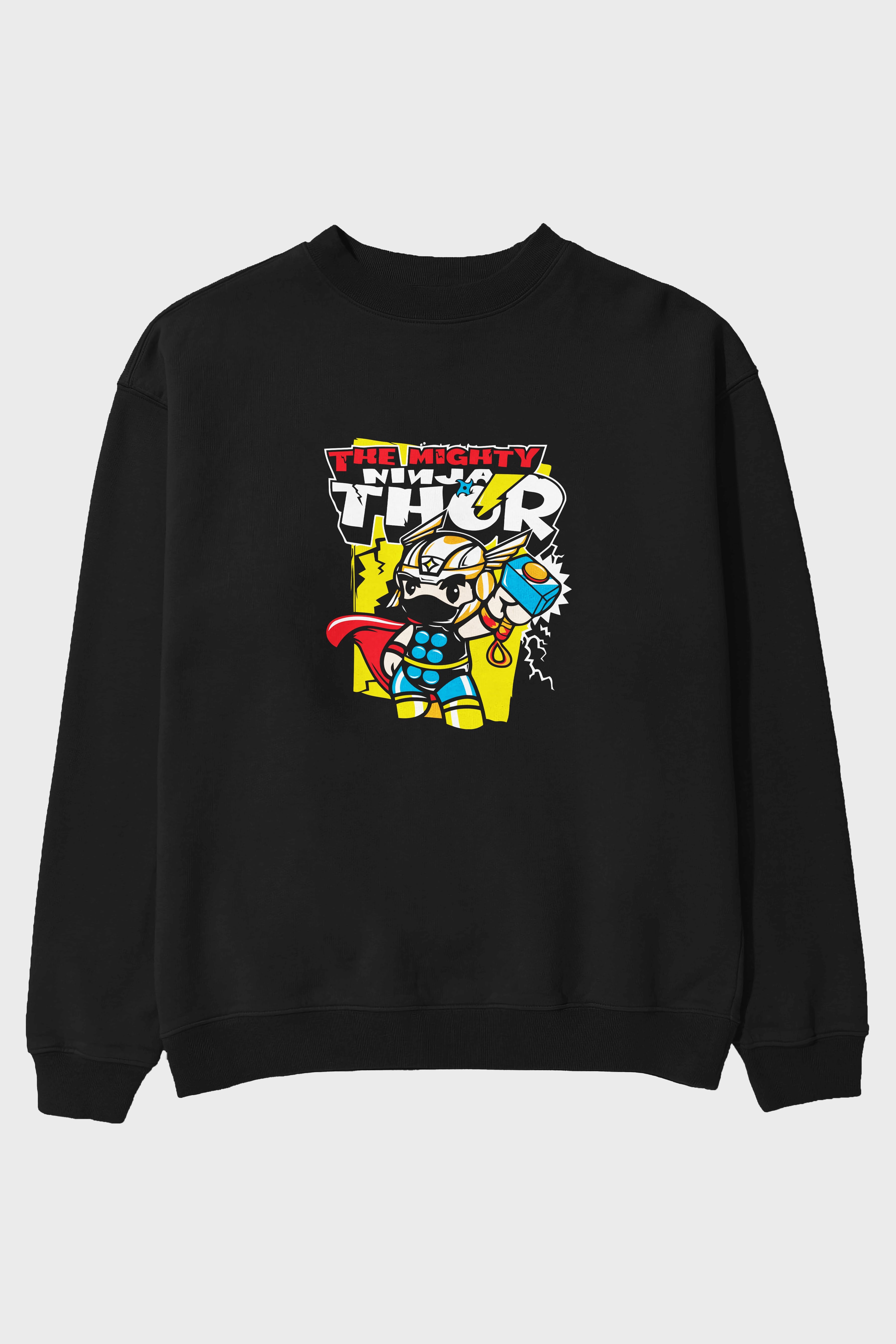 Ninja Thor Ön Baskılı Oversize Sweatshirt Erkek Kadın Unisex