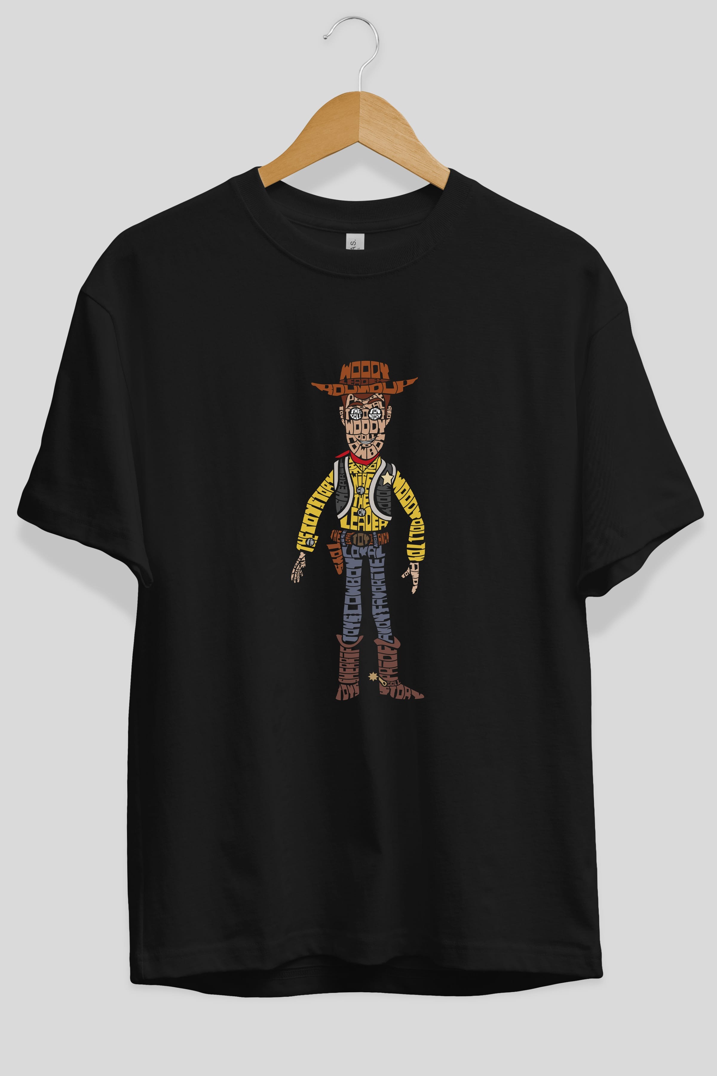 Woody Ön Baskılı Oversize t-shirt %100 pamuk Erkek Kadın Unisex