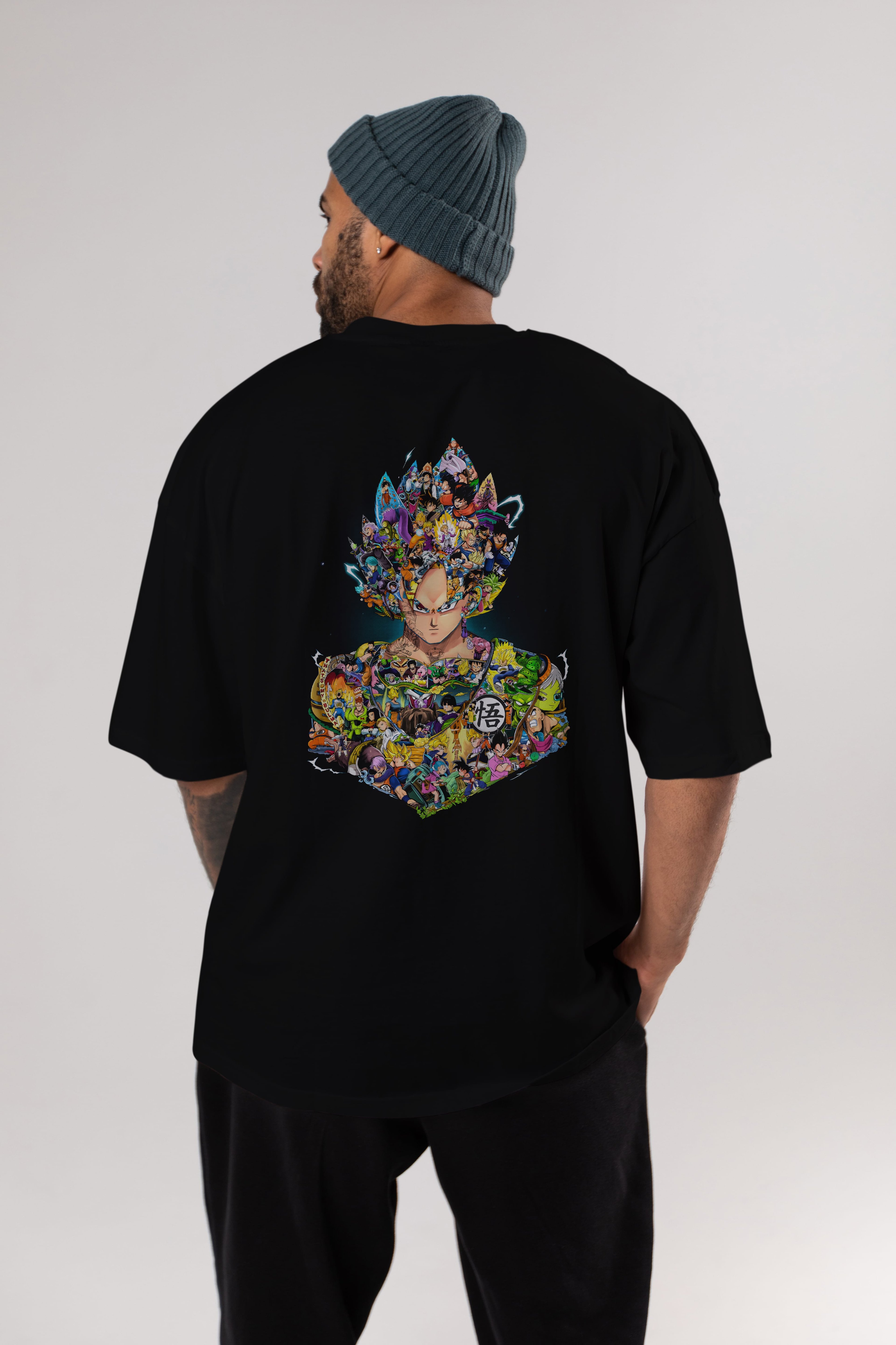 DRAGON BALL ART Anime Arka Baskılı Oversize t-shirt Erkek Kadın Unisex