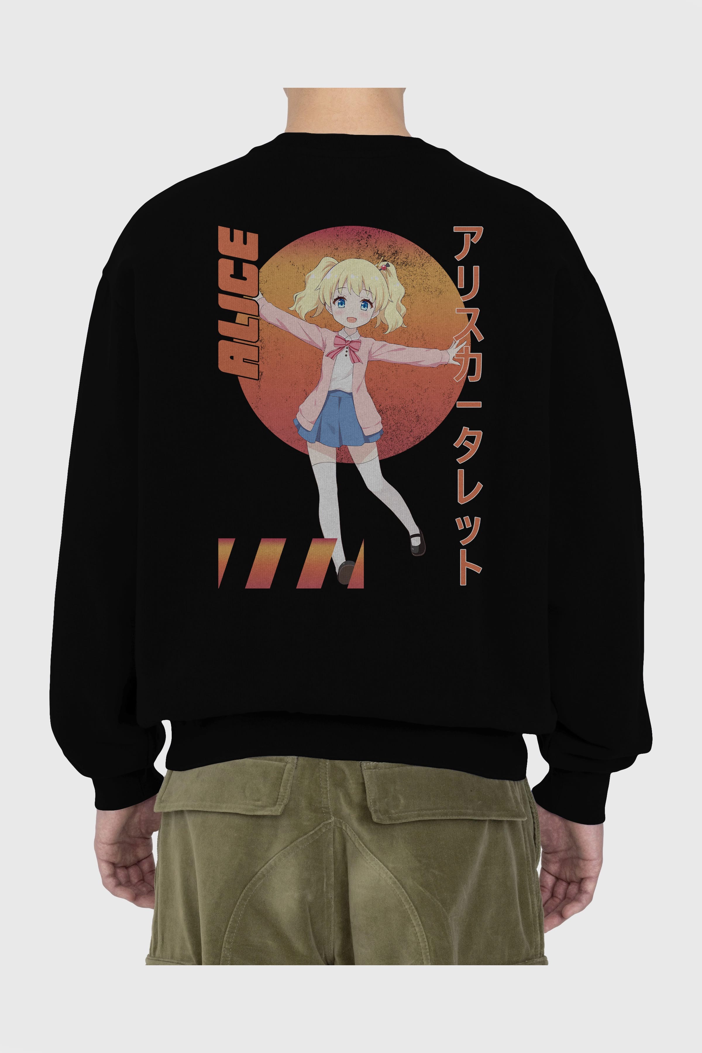Alice Cartelet 15 Anime Arka Baskılı Oversize Sweatshirt Erkek Kadın Unisex