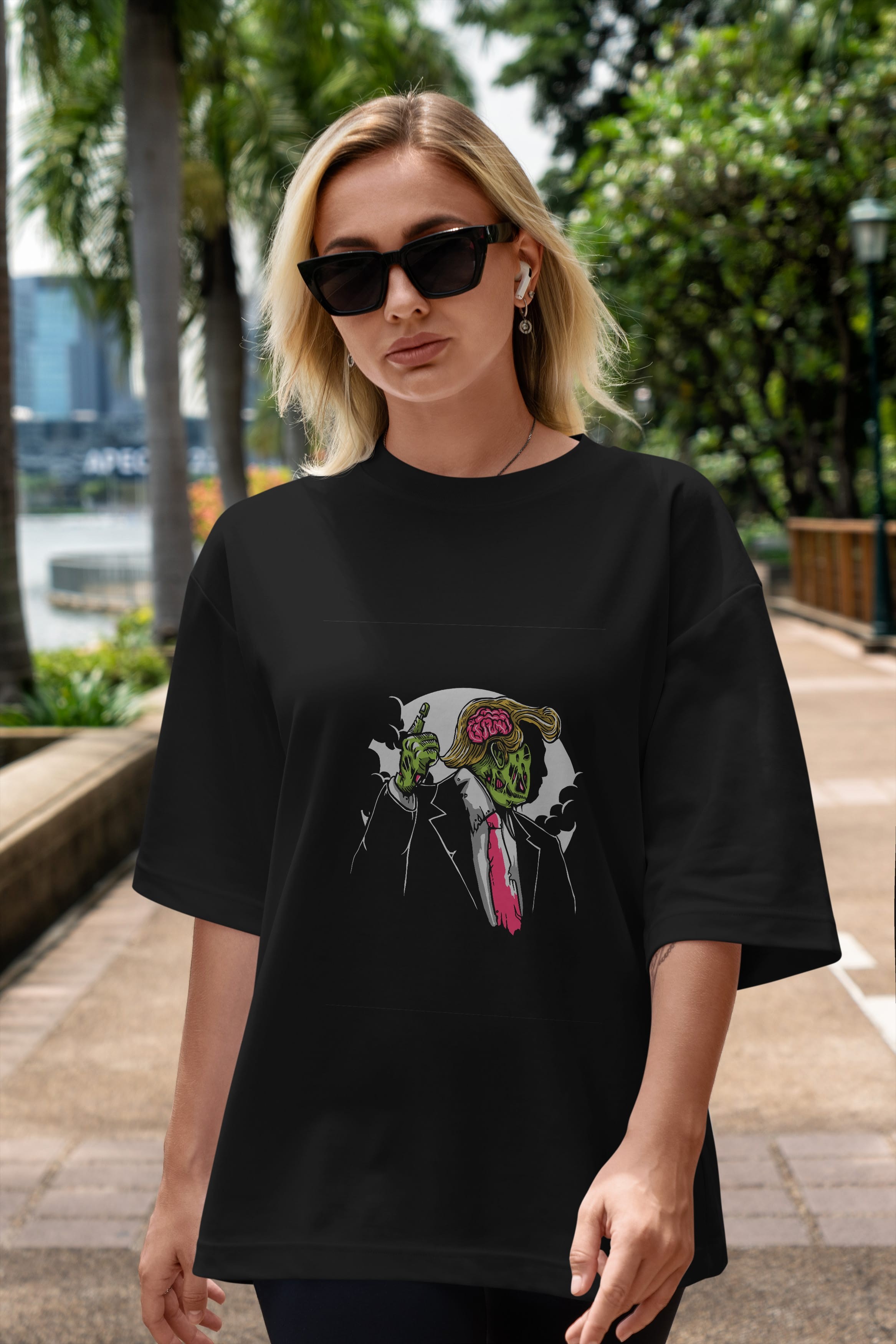Make Zombie Great Again Ön Baskılı Oversize t-shirt Erkek Kadın Unisex %100 Pamuk tişort