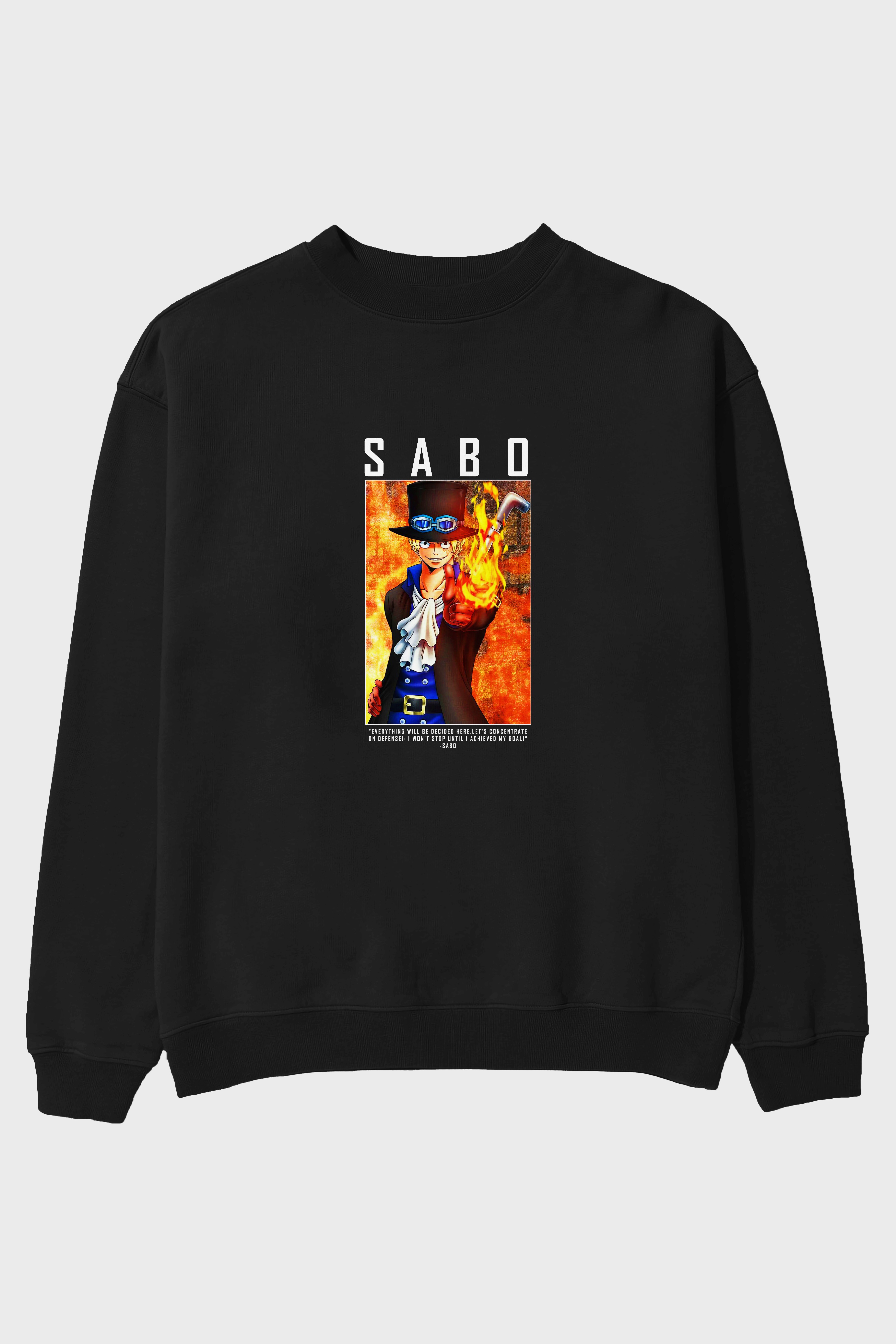 Sabo Ön Baskılı Anime Oversize Sweatshirt Erkek Kadın Unisex