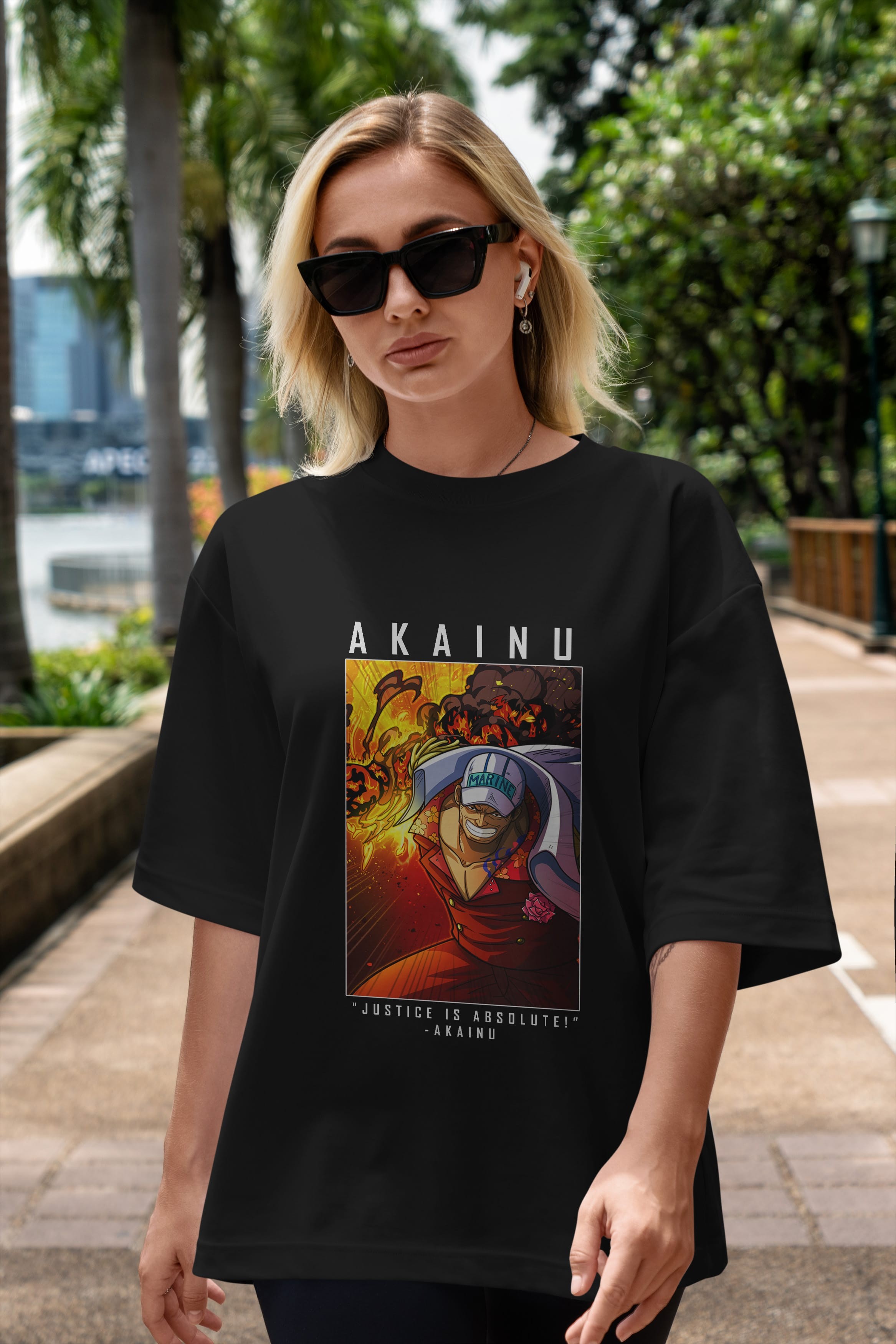 Sakazuki Anime Ön Baskılı Oversize t-shirt Erkek Kadın Unisex